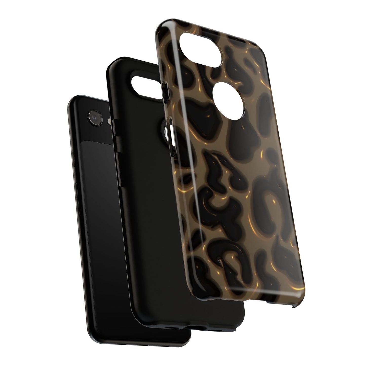 Leopard Gloss Tough Phone Case — Durable Protective iPhone Cover with Glossy Brown Animal Print