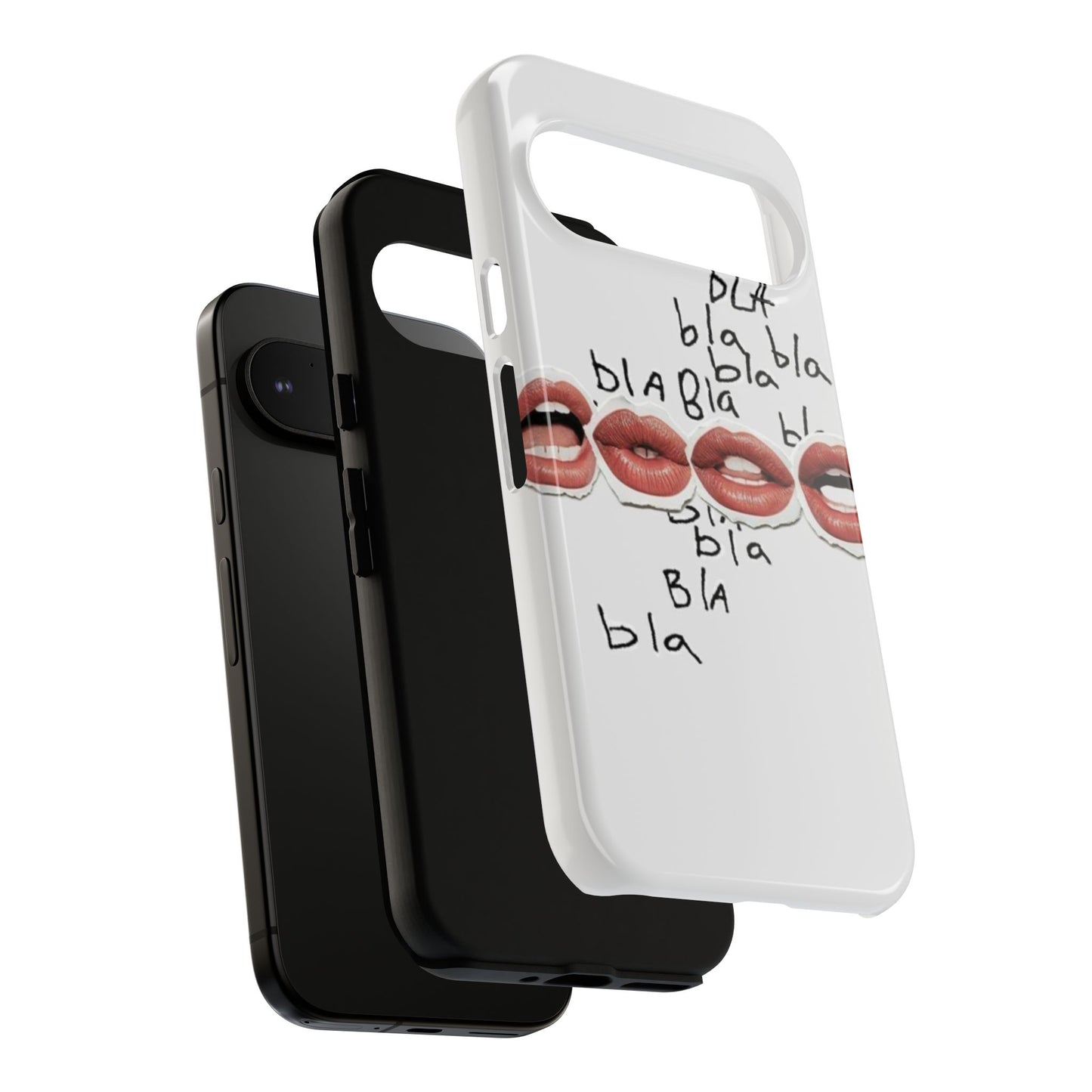 Playful Phone Case with Lips Design - Tough Cases