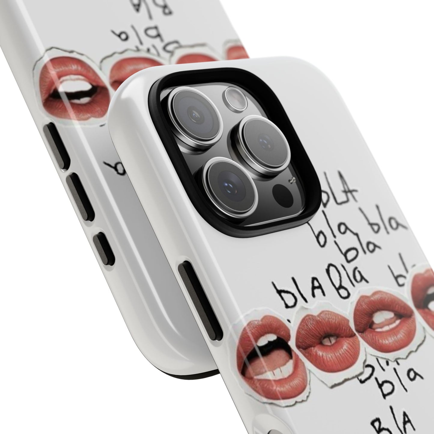 Playful Phone Case with Lips Design - Tough Cases