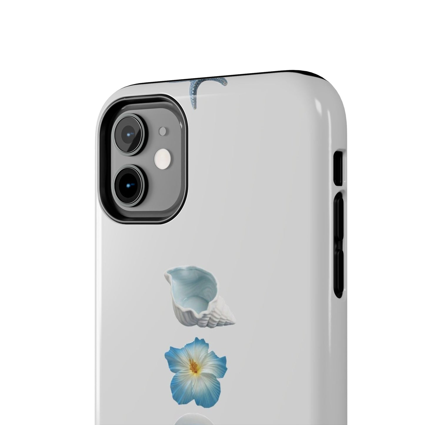 Ocean-Inspired Tough Phone Cases - Coastal Design with Shells and Pearls