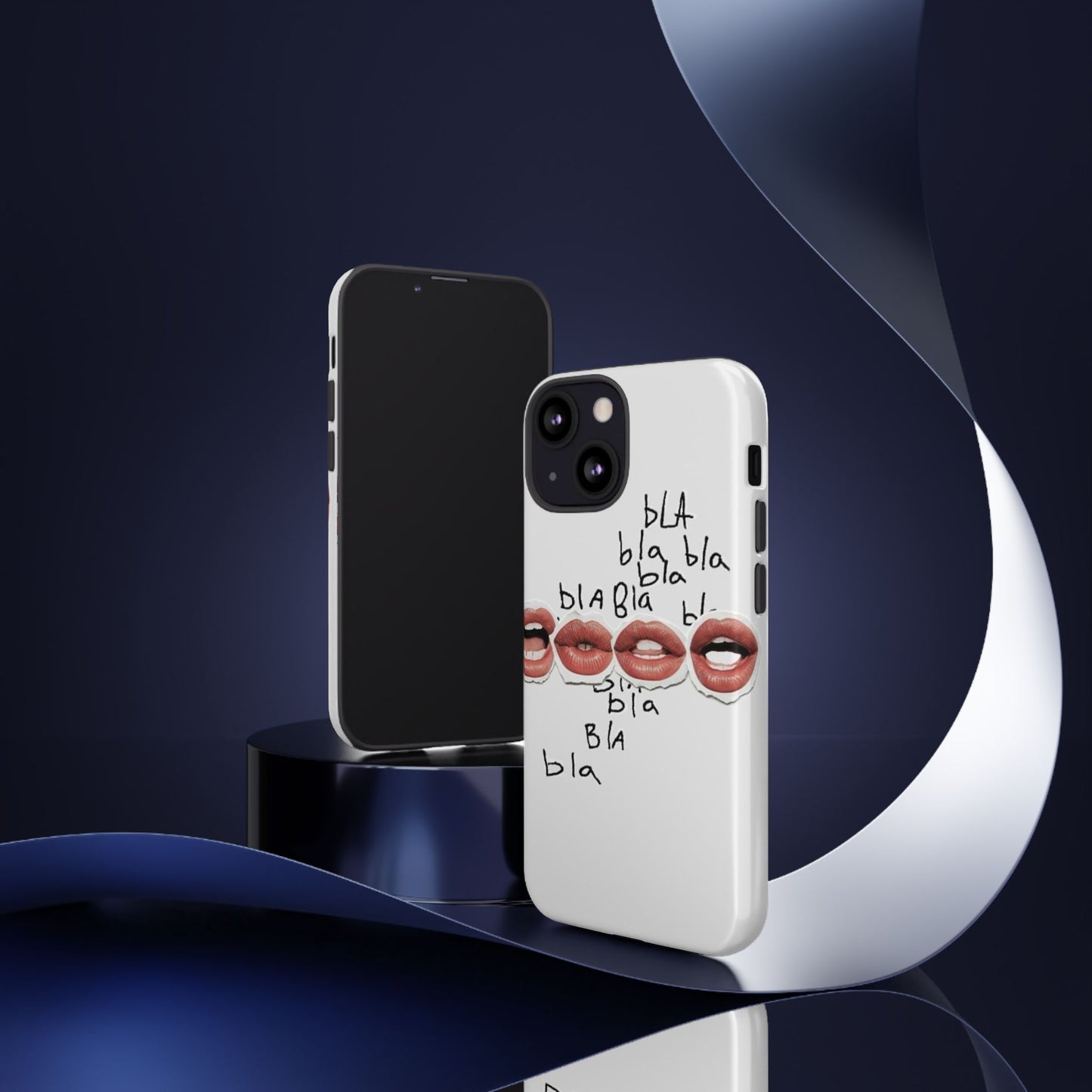Playful Phone Case with Lips Design - Tough Cases