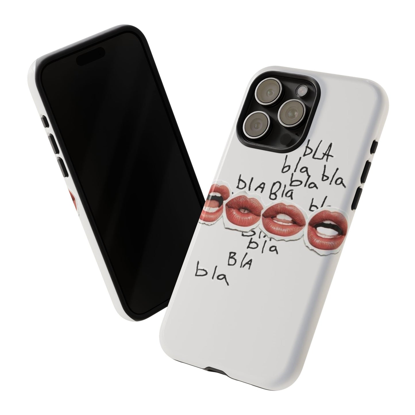 Playful Phone Case with Lips Design - Tough Cases