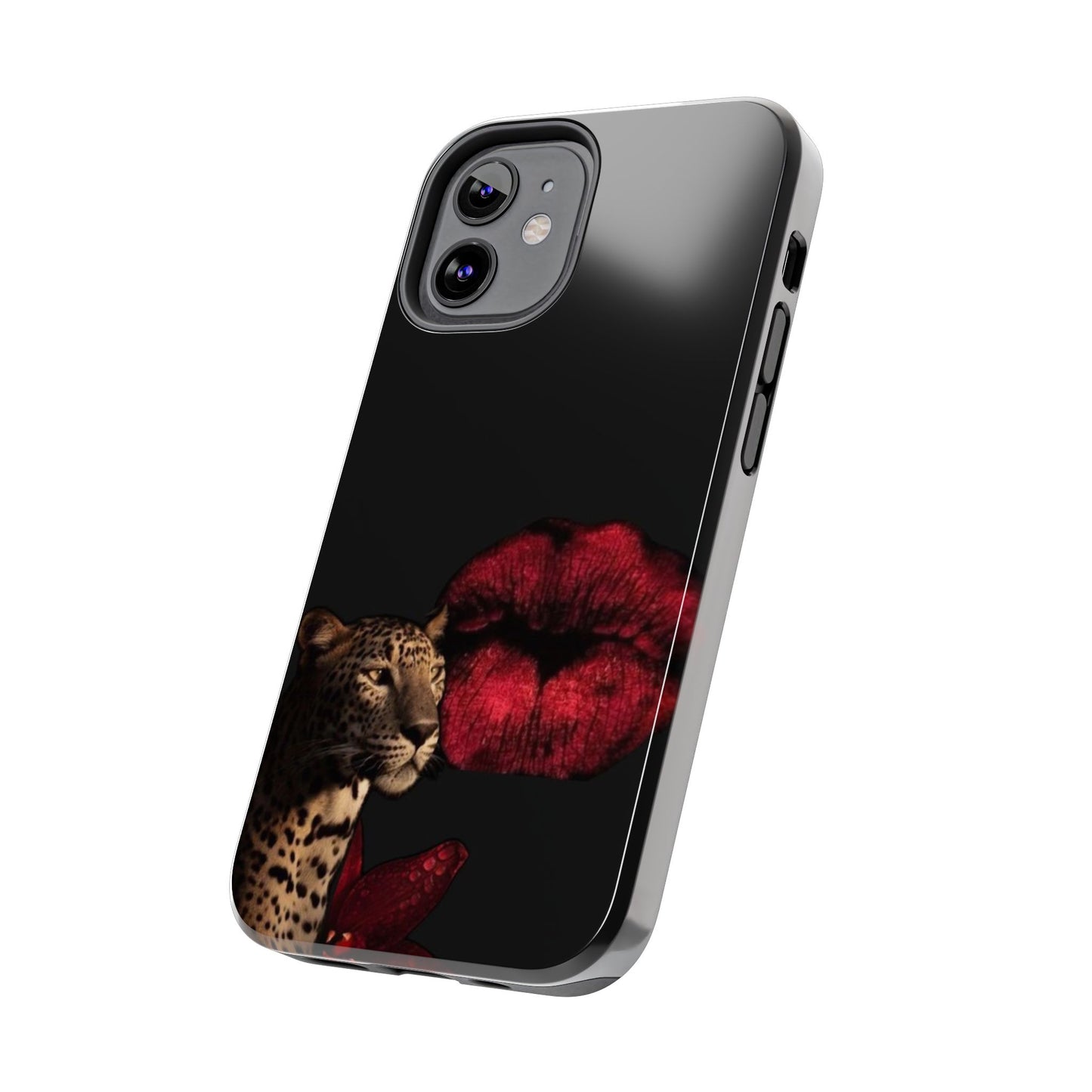 Wild Kiss Tough Phone Case - Stylish Leopard Design for Animal Lovers