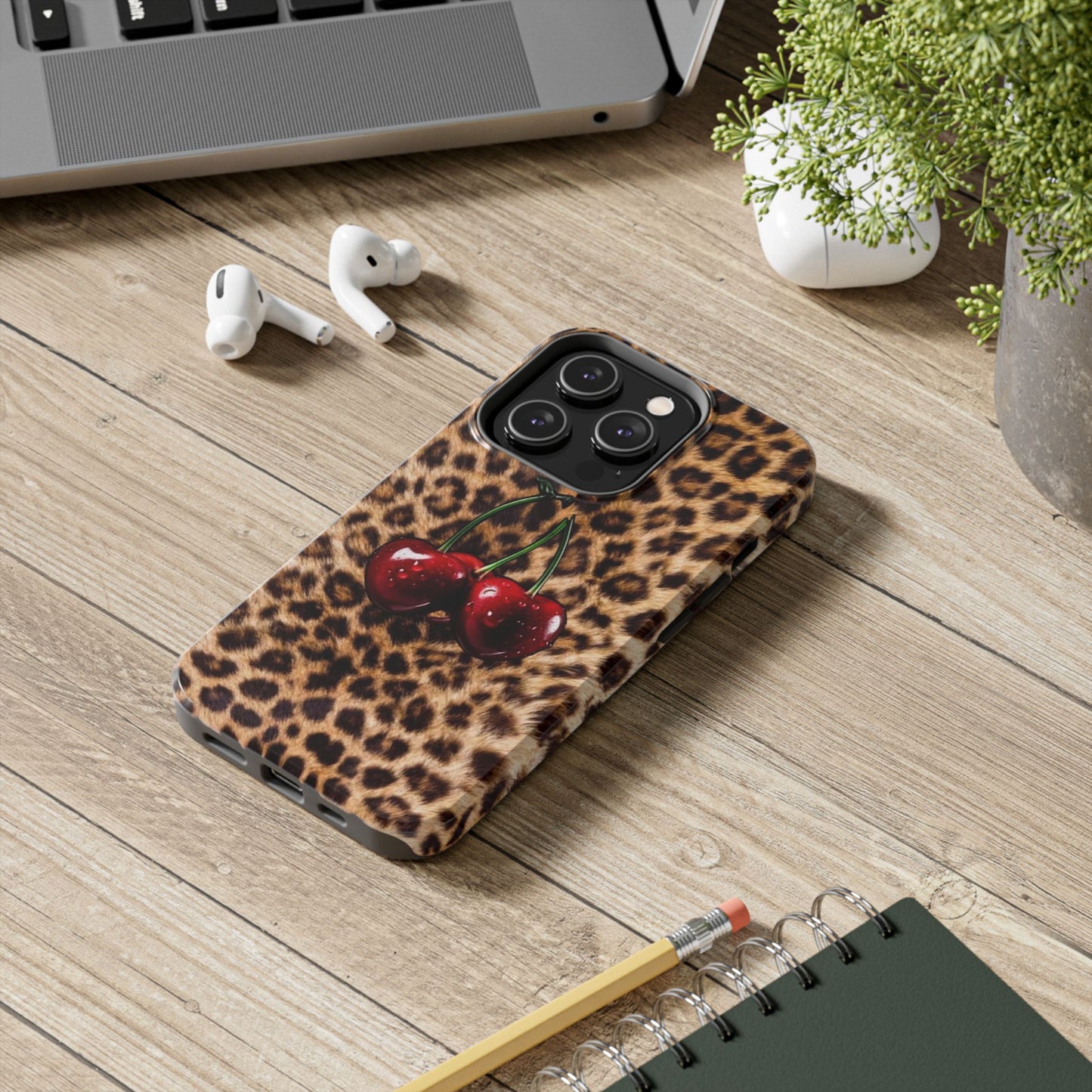 Wild Cherry Leopard Tough Phone Case - Stylish and Durable Protection