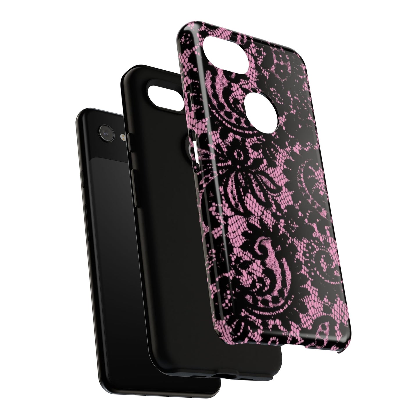 Phone Case — Pink Lace Floral Tough Protective Case