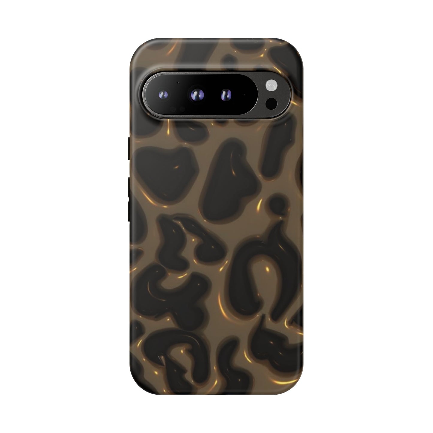 Leopard Gloss Tough Phone Case — Durable Protective iPhone Cover with Glossy Brown Animal Print