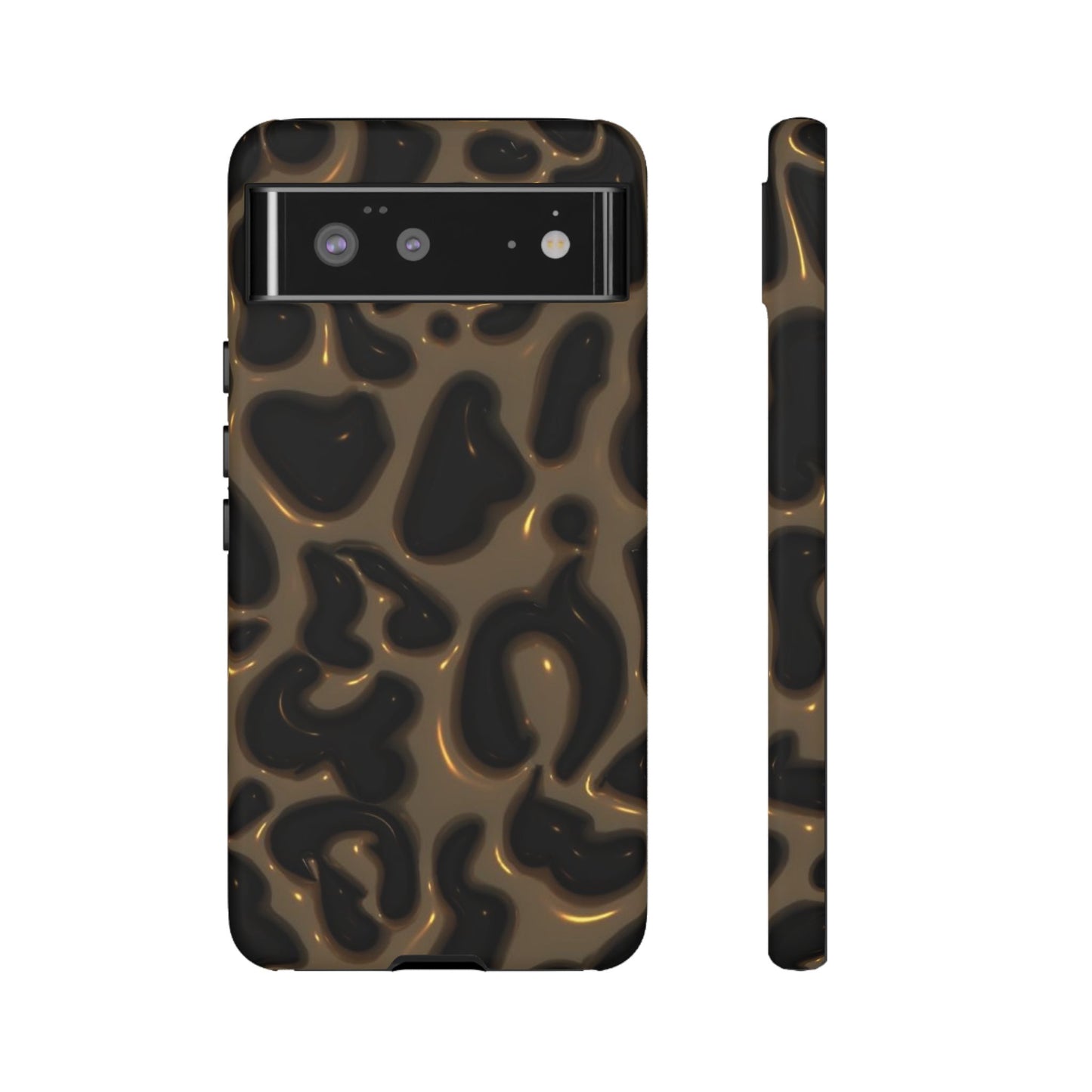 Leopard Gloss Tough Phone Case — Durable Protective iPhone Cover with Glossy Brown Animal Print