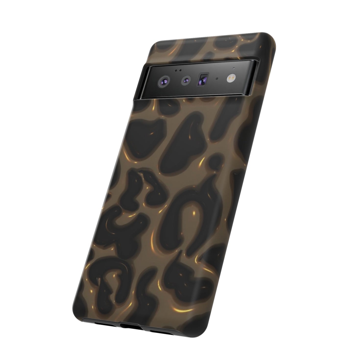 Leopard Gloss Tough Phone Case — Durable Protective iPhone Cover with Glossy Brown Animal Print
