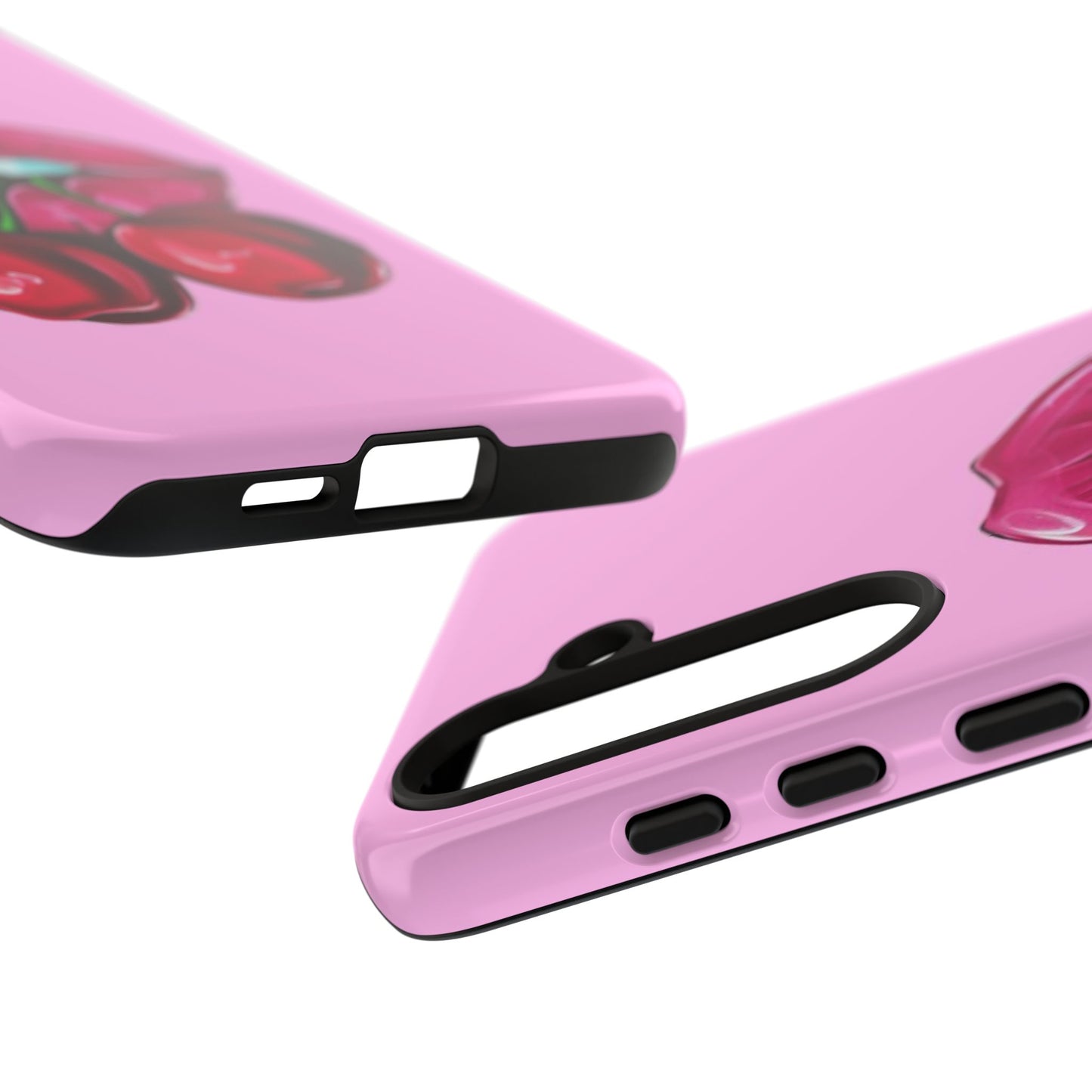 Stylish Phone Case with Cherry Kiss Design, Cute Gift for Her, Trendy Mobile Accessory, Perfect for Birthdays, Valentine's Day, Everyday Use