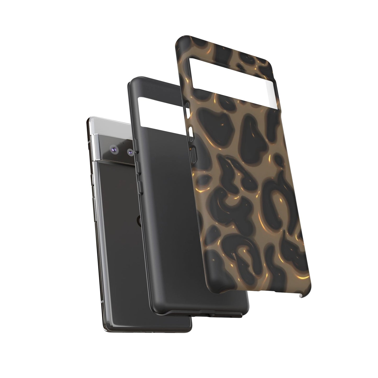 Leopard Gloss Tough Phone Case — Durable Protective iPhone Cover with Glossy Brown Animal Print