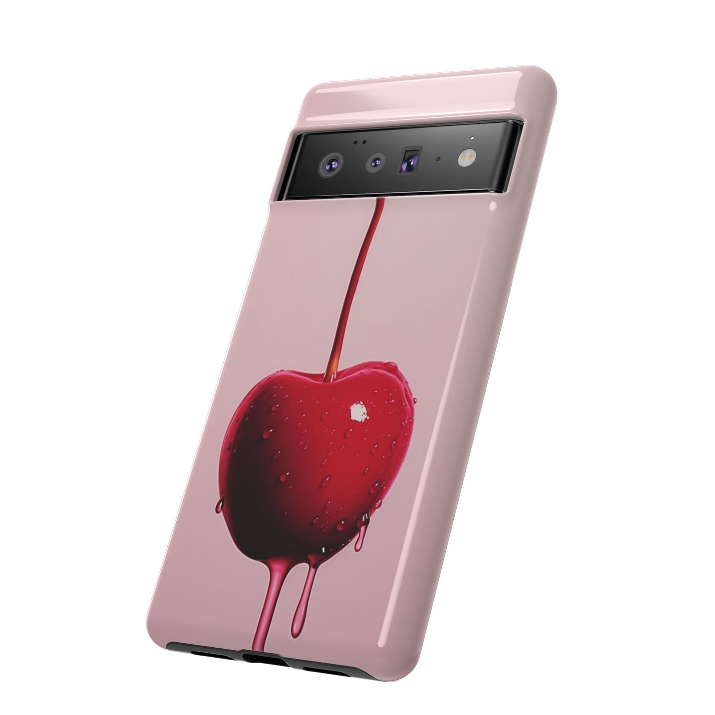 Cherry Drip Phone Case, Tough Phone Cover, Cute Cherry Accessory, Trendy Mobile Case, Kawaii Phone Case, Gift for Her