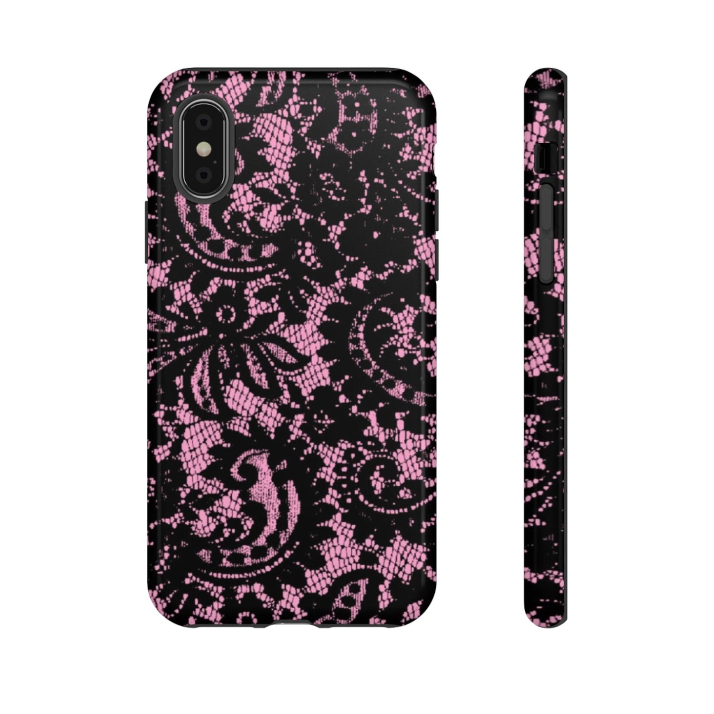 Phone Case — Pink Lace Floral Tough Protective Case