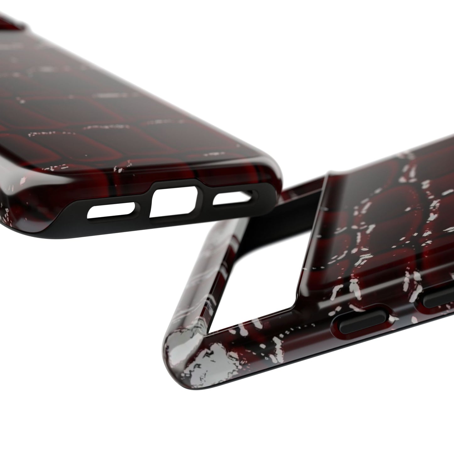 Croc Embossed Burgundy Tough Phone Case