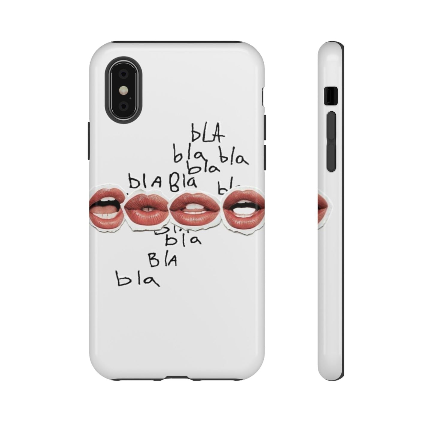 Playful Phone Case with Lips Design - Tough Cases