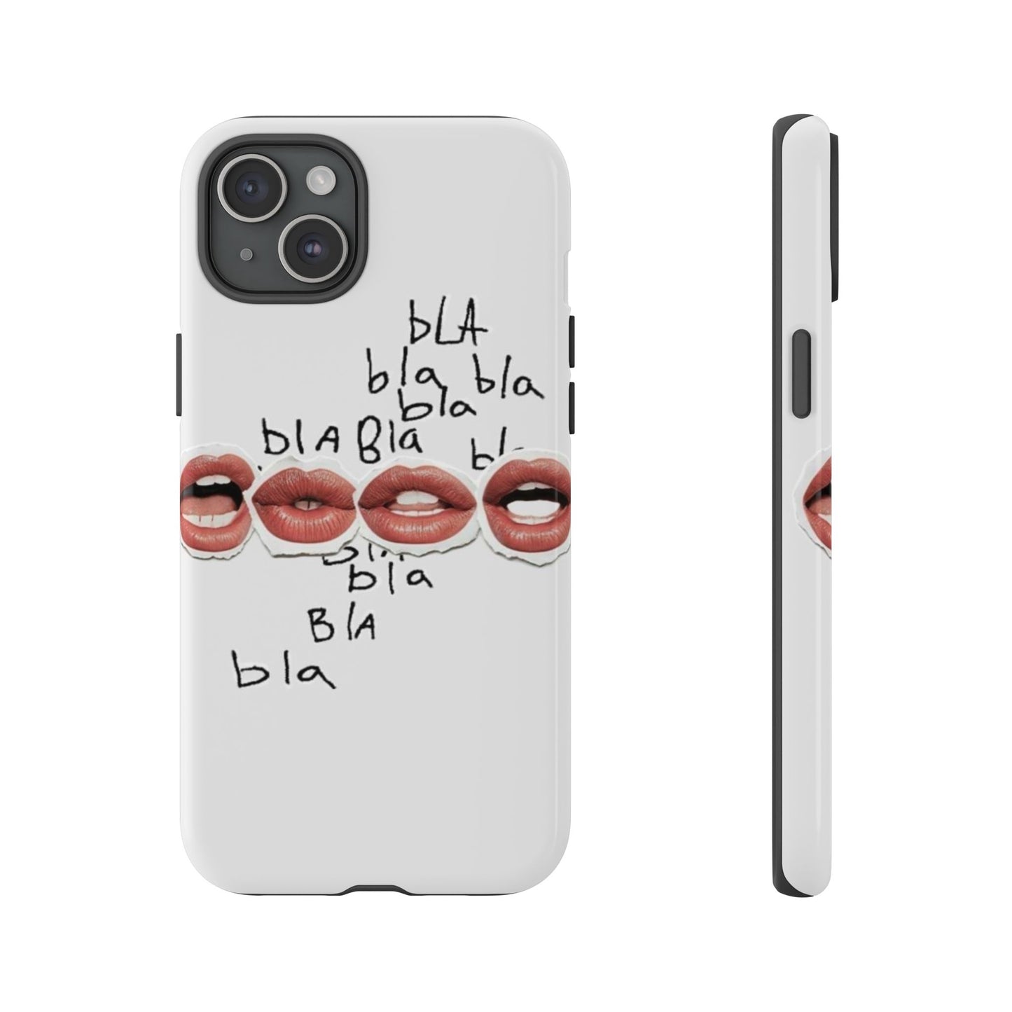 Playful Phone Case with Lips Design - Tough Cases
