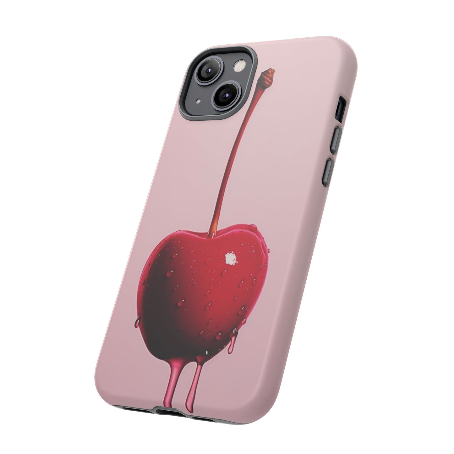 Cherry Drip Phone Case, Tough Phone Cover, Cute Cherry Accessory, Trendy Mobile Case, Kawaii Phone Case, Gift for Her