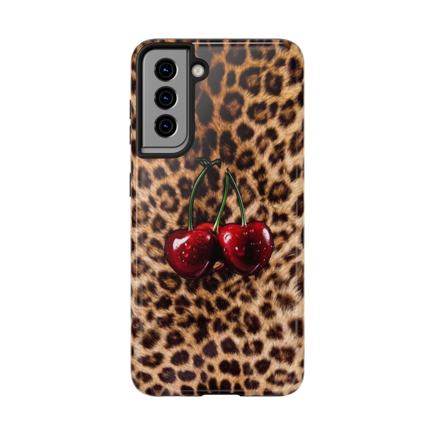 Wild Cherry Leopard Tough Phone Case - Stylish and Durable Protection