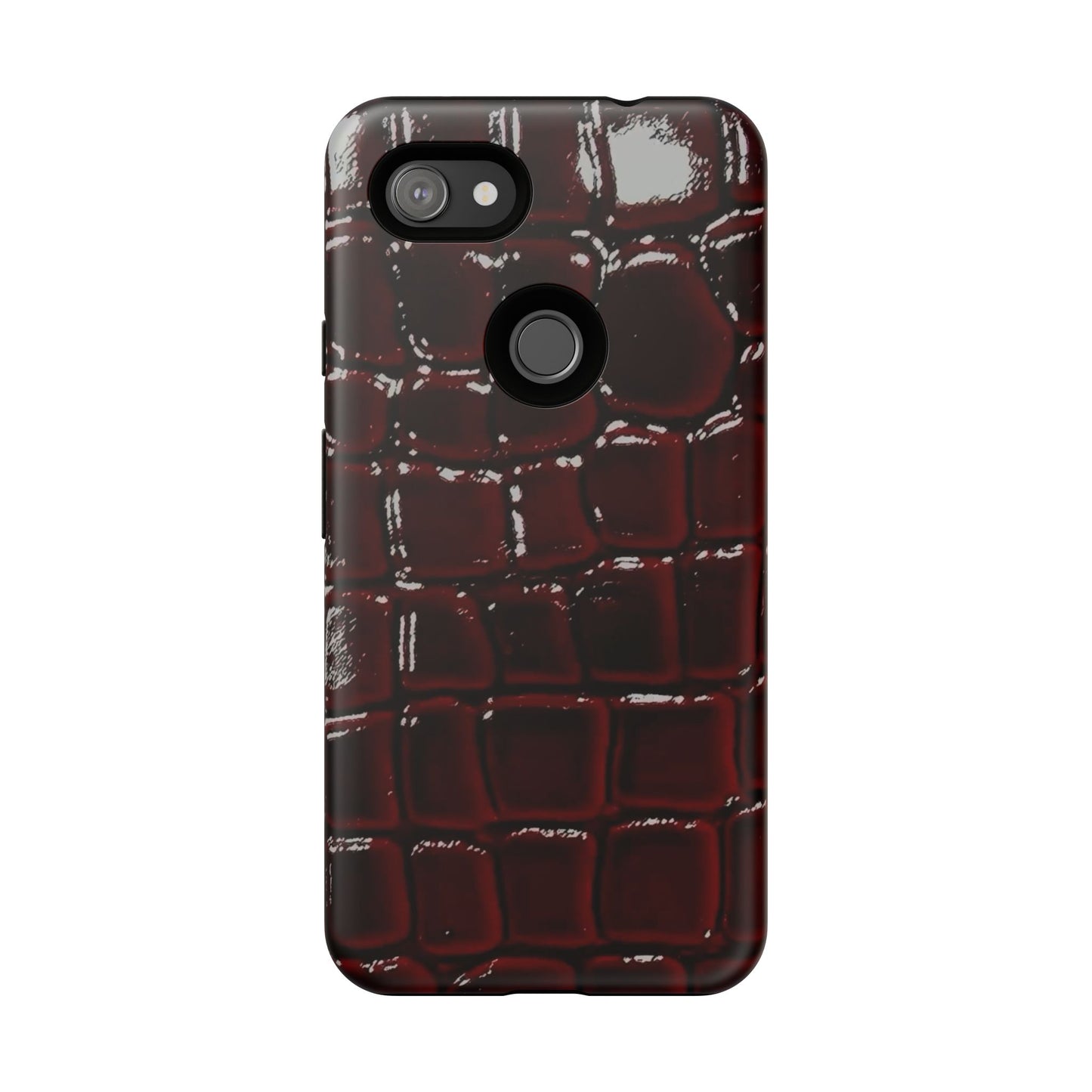 Croc Embossed Burgundy Tough Phone Case