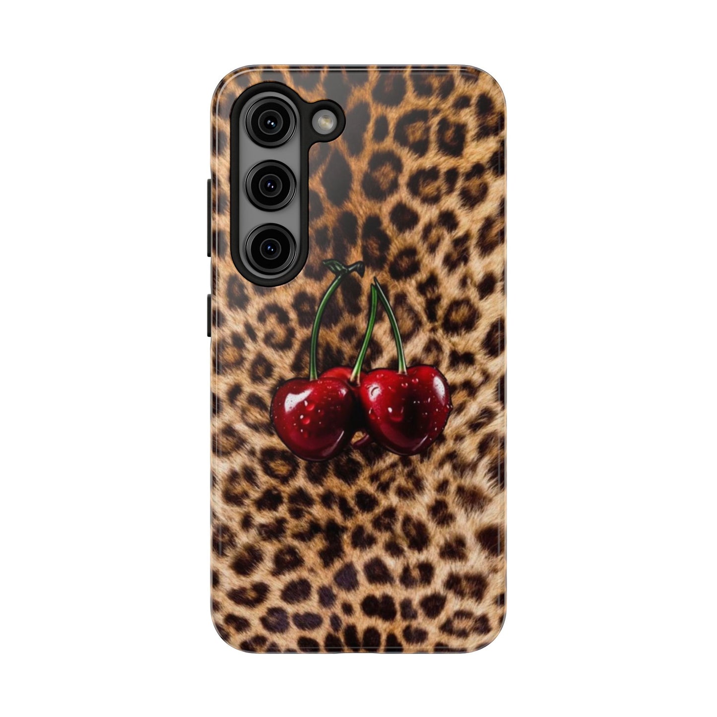 Wild Cherry Leopard Tough Phone Case - Stylish and Durable Protection