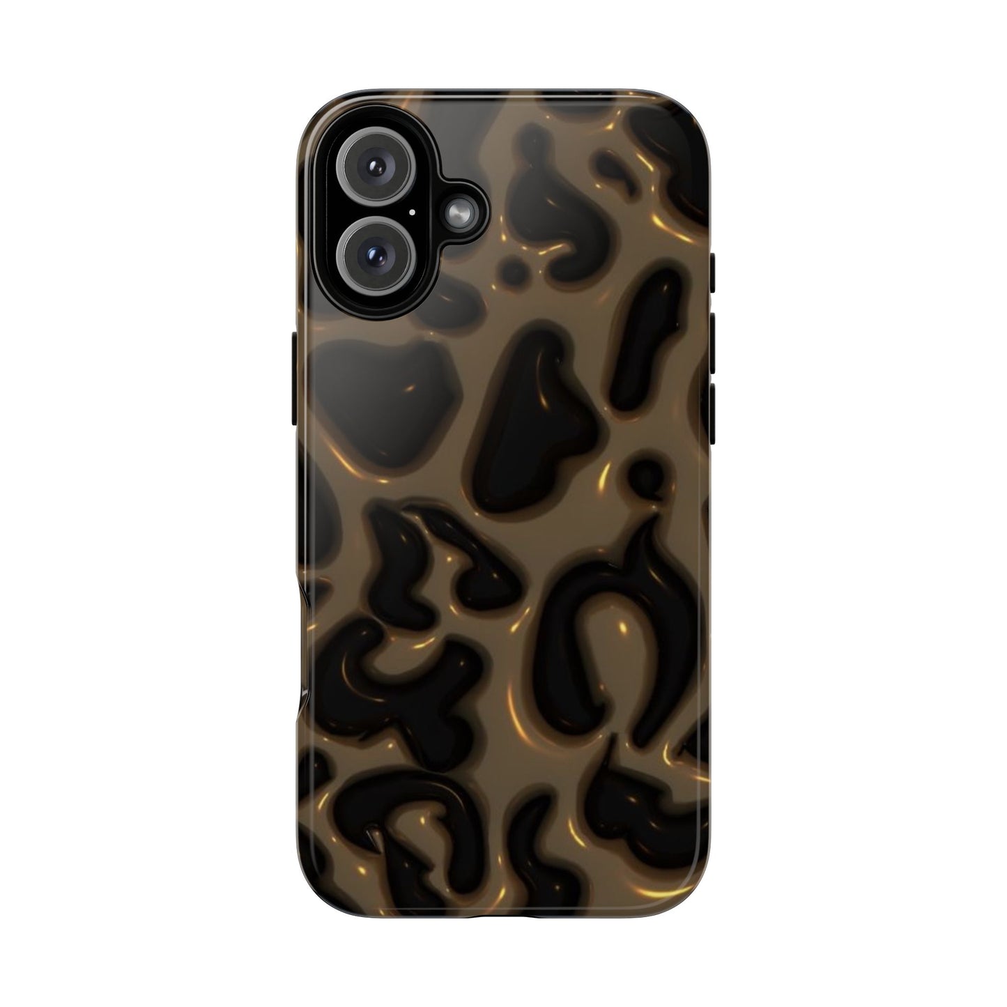 Leopard Gloss Tough Phone Case — Durable Protective iPhone Cover with Glossy Brown Animal Print