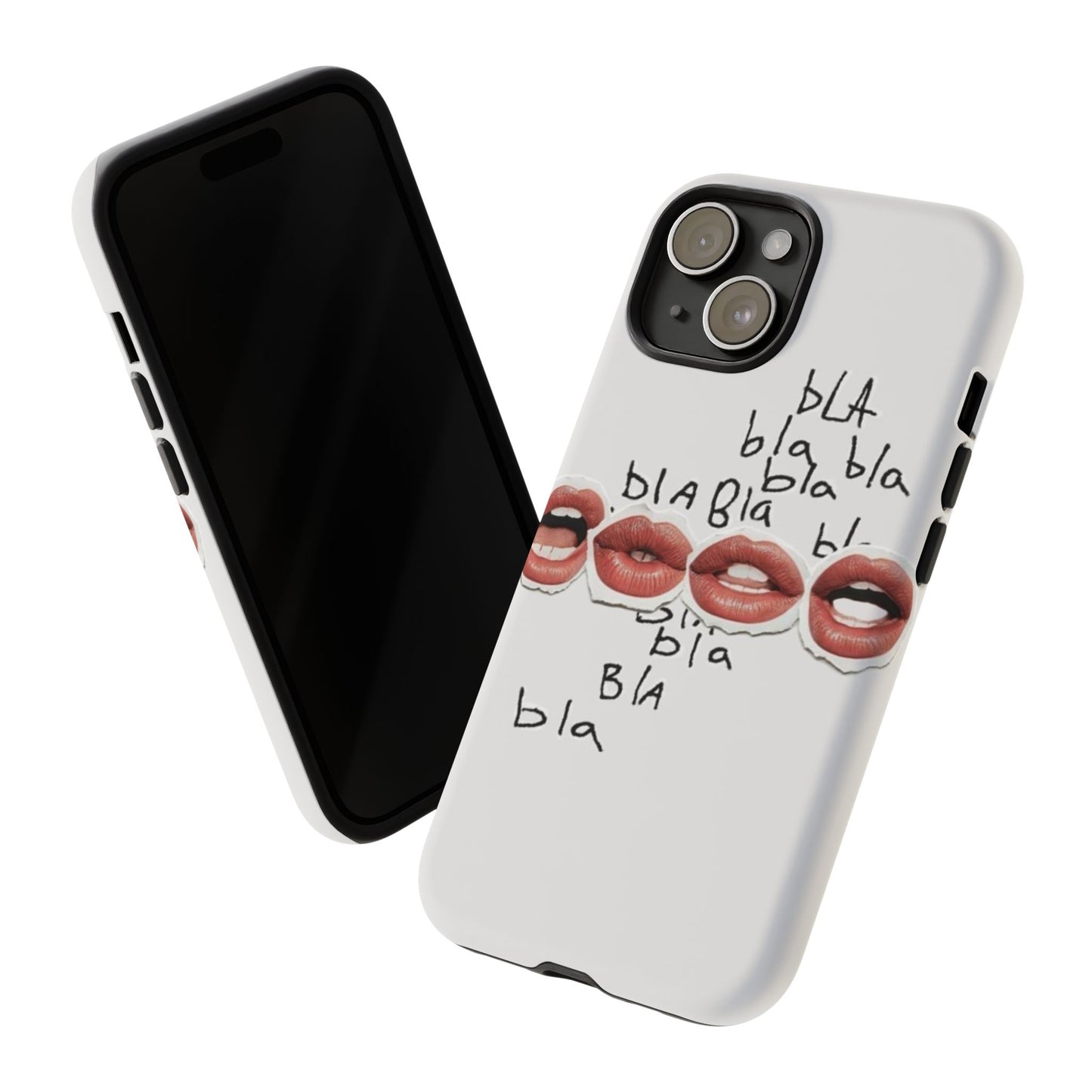 Playful Phone Case with Lips Design - Tough Cases