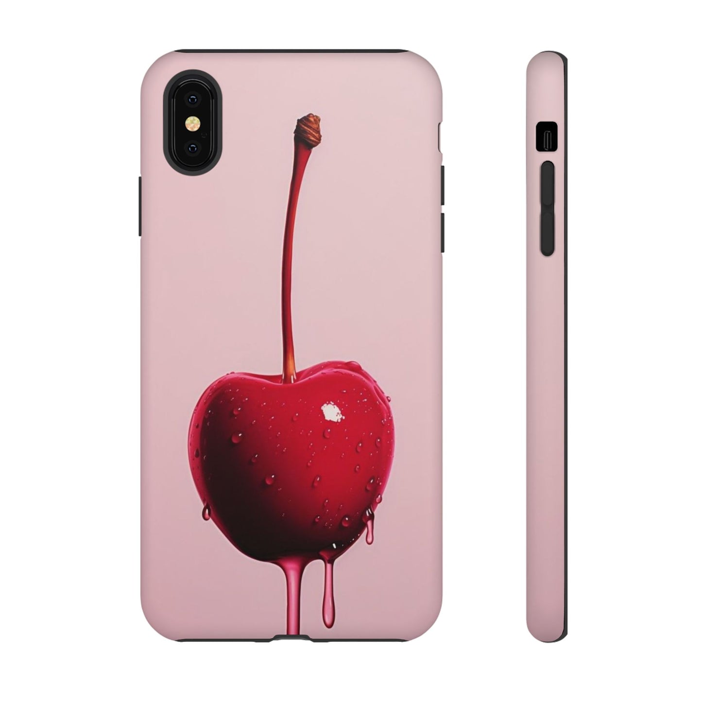 Cherry Drip Phone Case, Tough Phone Cover, Cute Cherry Accessory, Trendy Mobile Case, Kawaii Phone Case, Gift for Her
