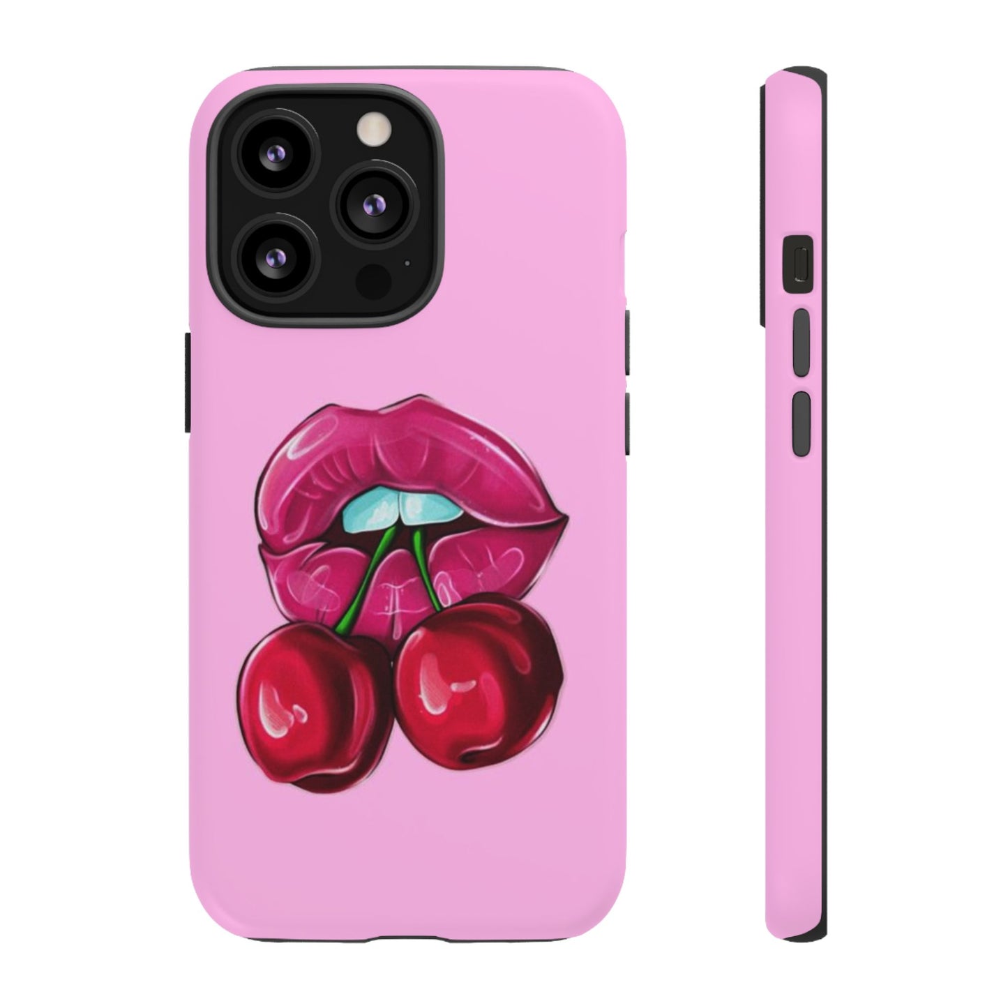 Stylish Phone Case with Cherry Kiss Design, Cute Gift for Her, Trendy Mobile Accessory, Perfect for Birthdays, Valentine's Day, Everyday Use