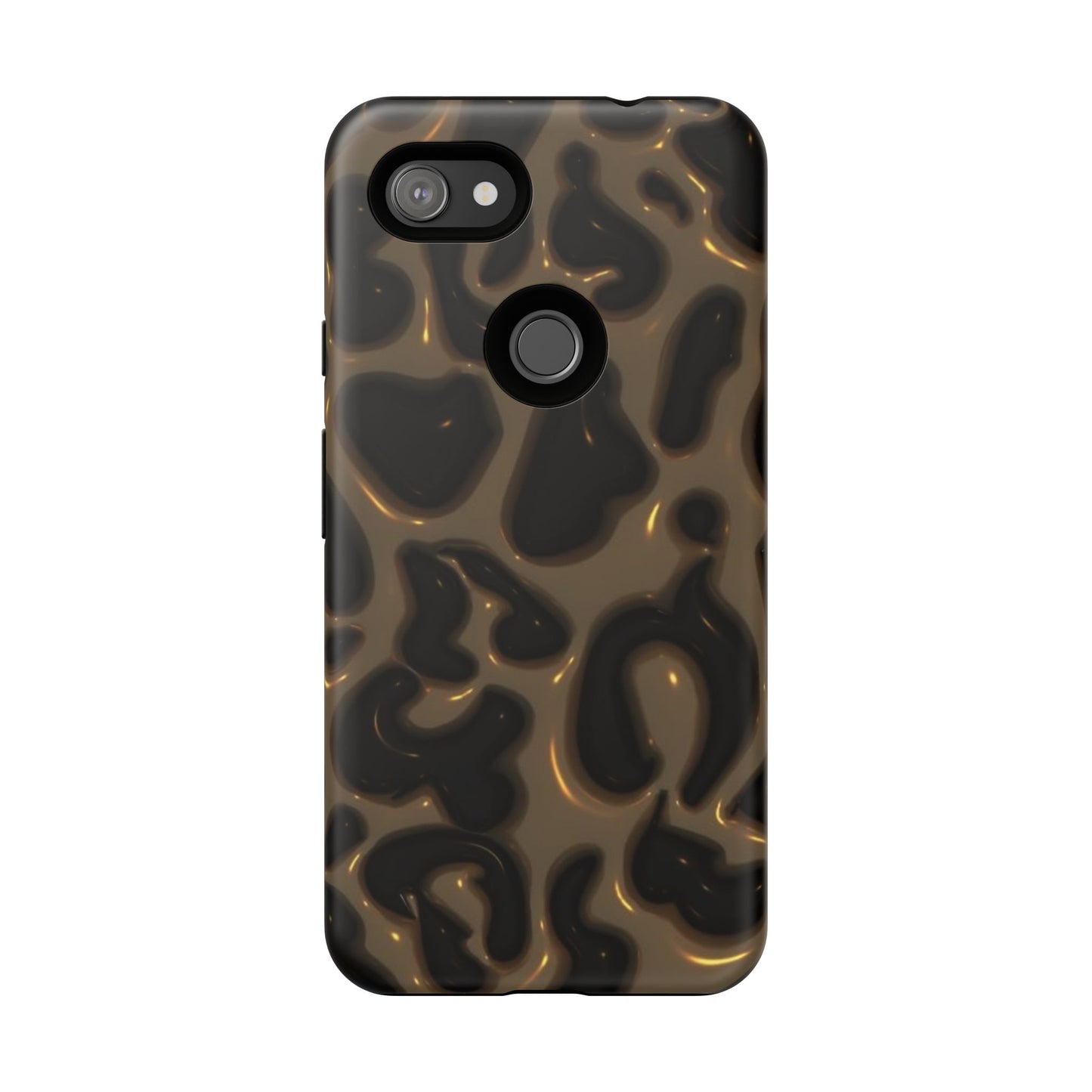 Leopard Gloss Tough Phone Case — Durable Protective iPhone Cover with Glossy Brown Animal Print