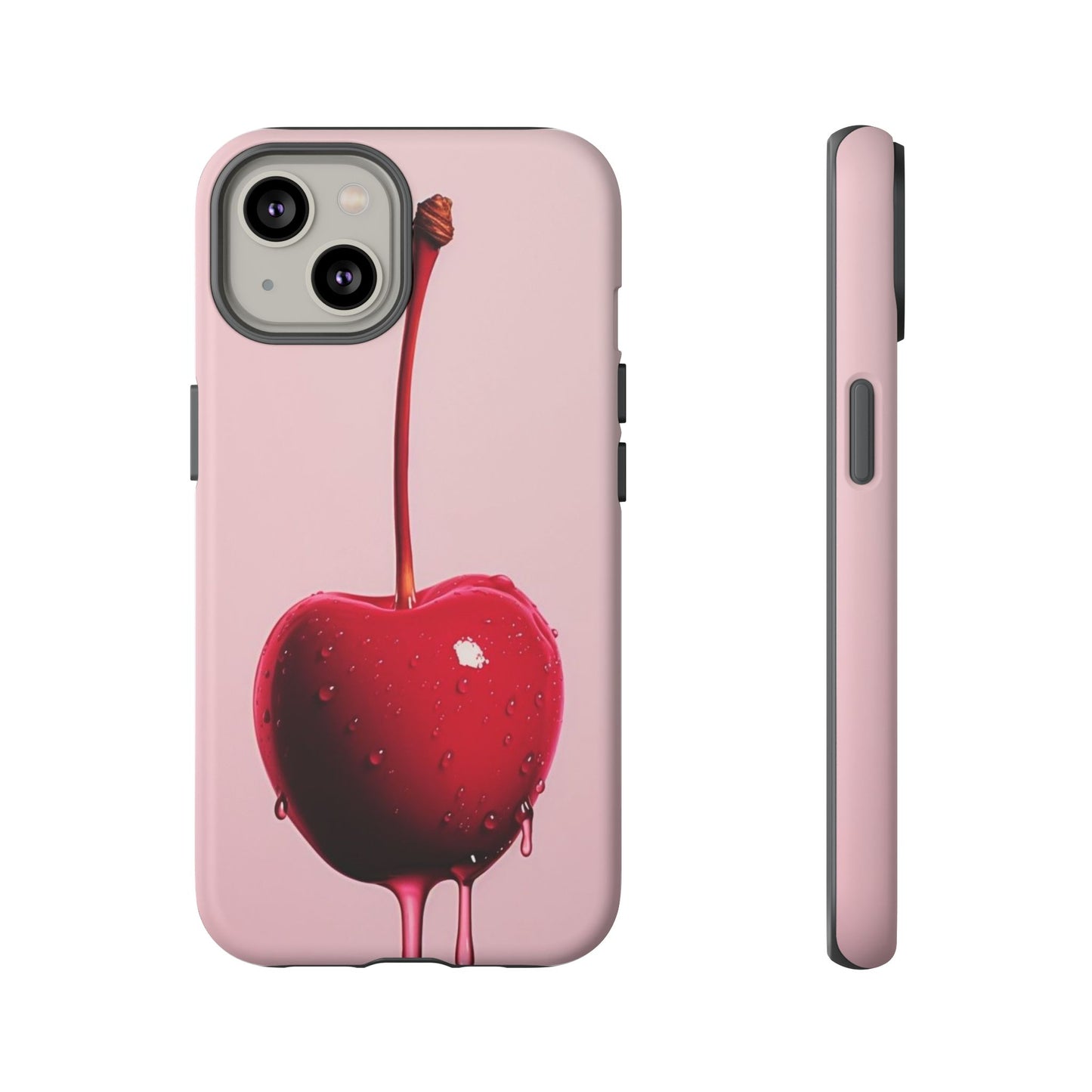 Cherry Drip Phone Case, Tough Phone Cover, Cute Cherry Accessory, Trendy Mobile Case, Kawaii Phone Case, Gift for Her