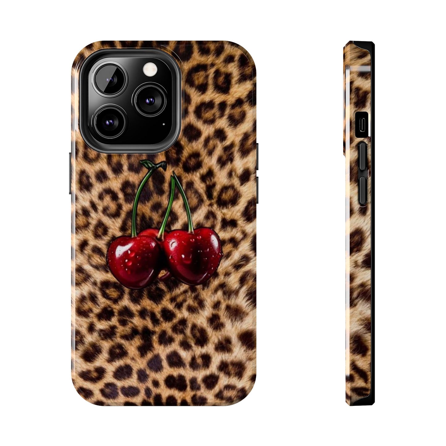 Wild Cherry Leopard Tough Phone Case - Stylish and Durable Protection