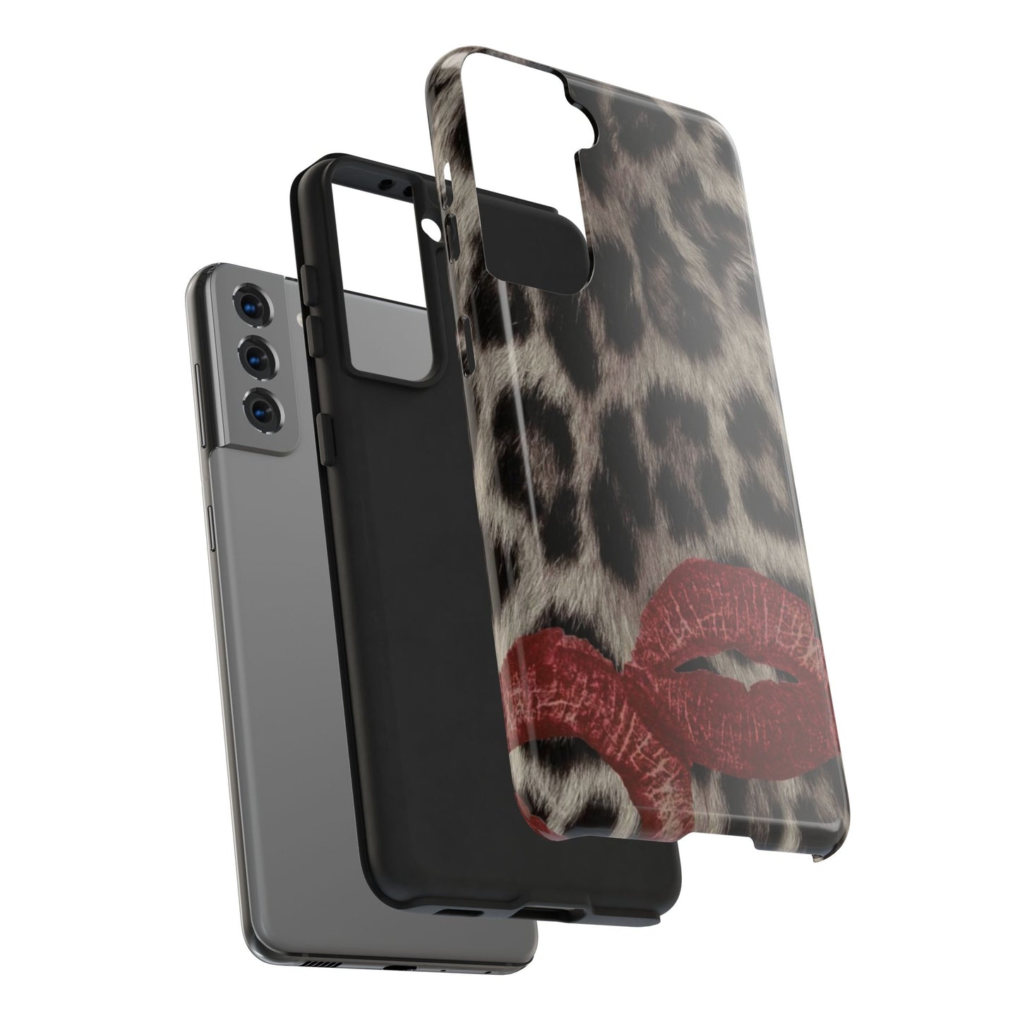 Wild Kiss Leopard Print Phone Case - Tough, Stylish Protection for Trendsetters