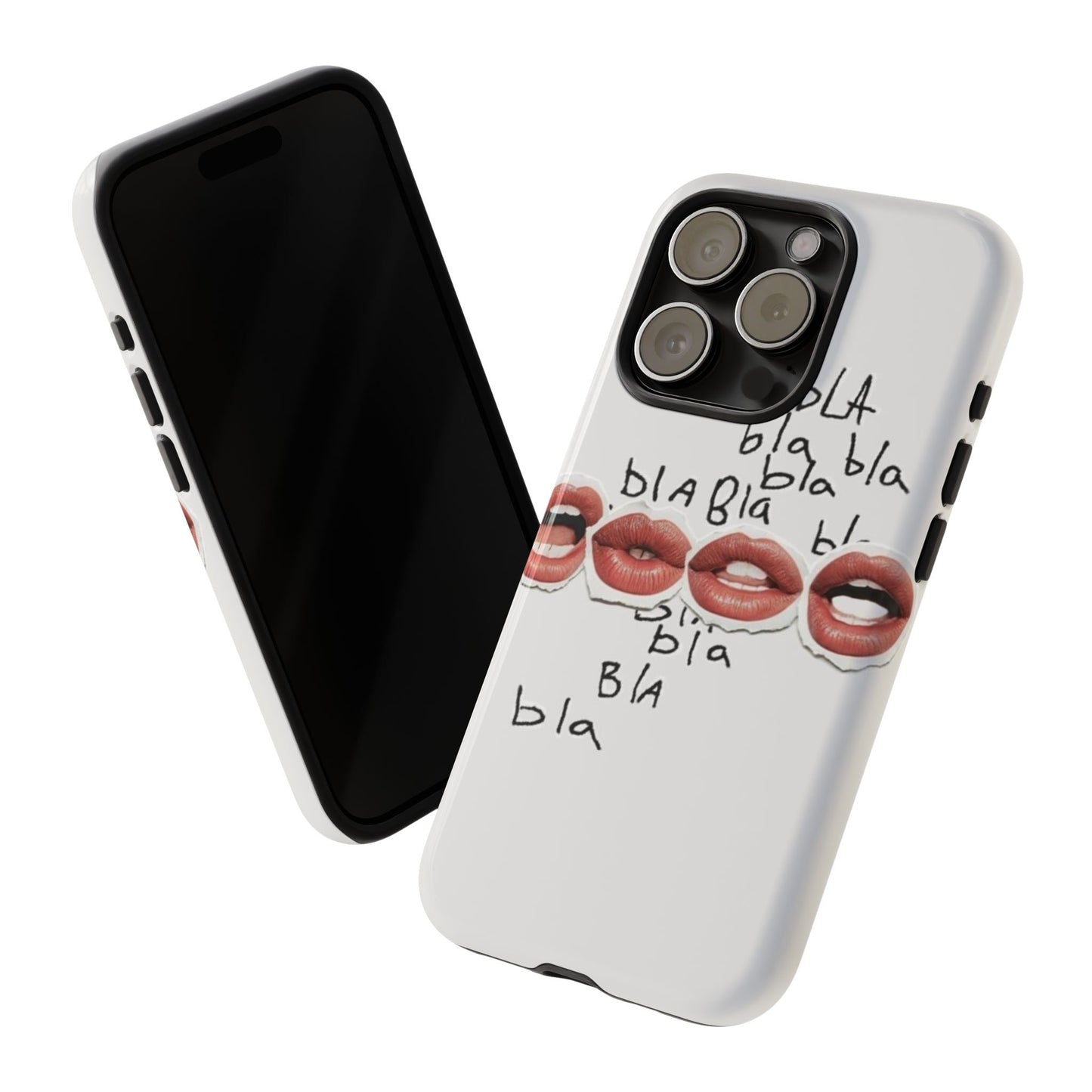 Playful Phone Case with Lips Design - Tough Cases