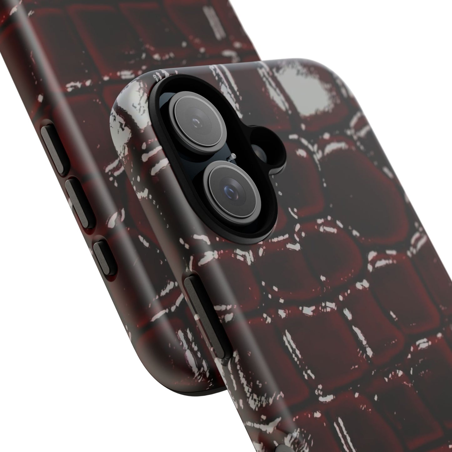 Croc Embossed Burgundy Tough Phone Case