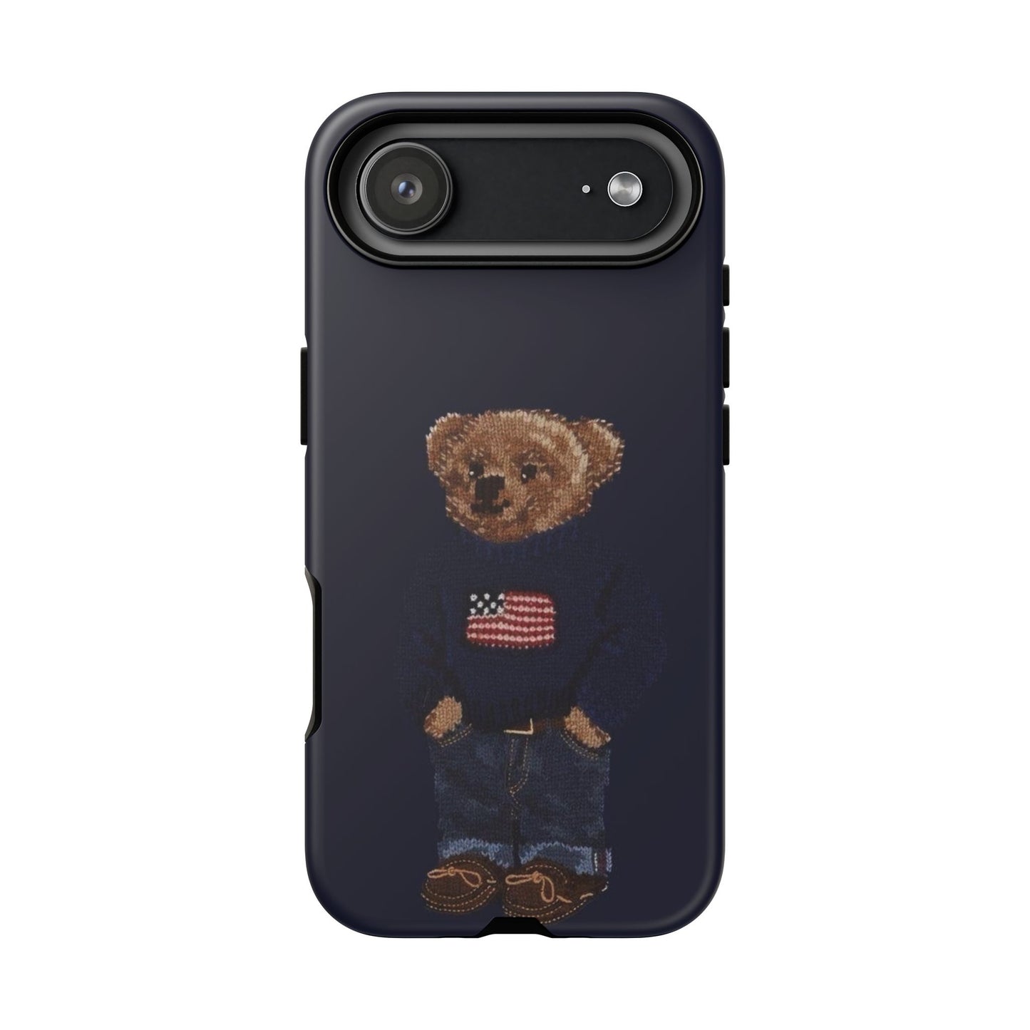 Patriotic Polo Bear Phone Case — Navy Protective Tough Case