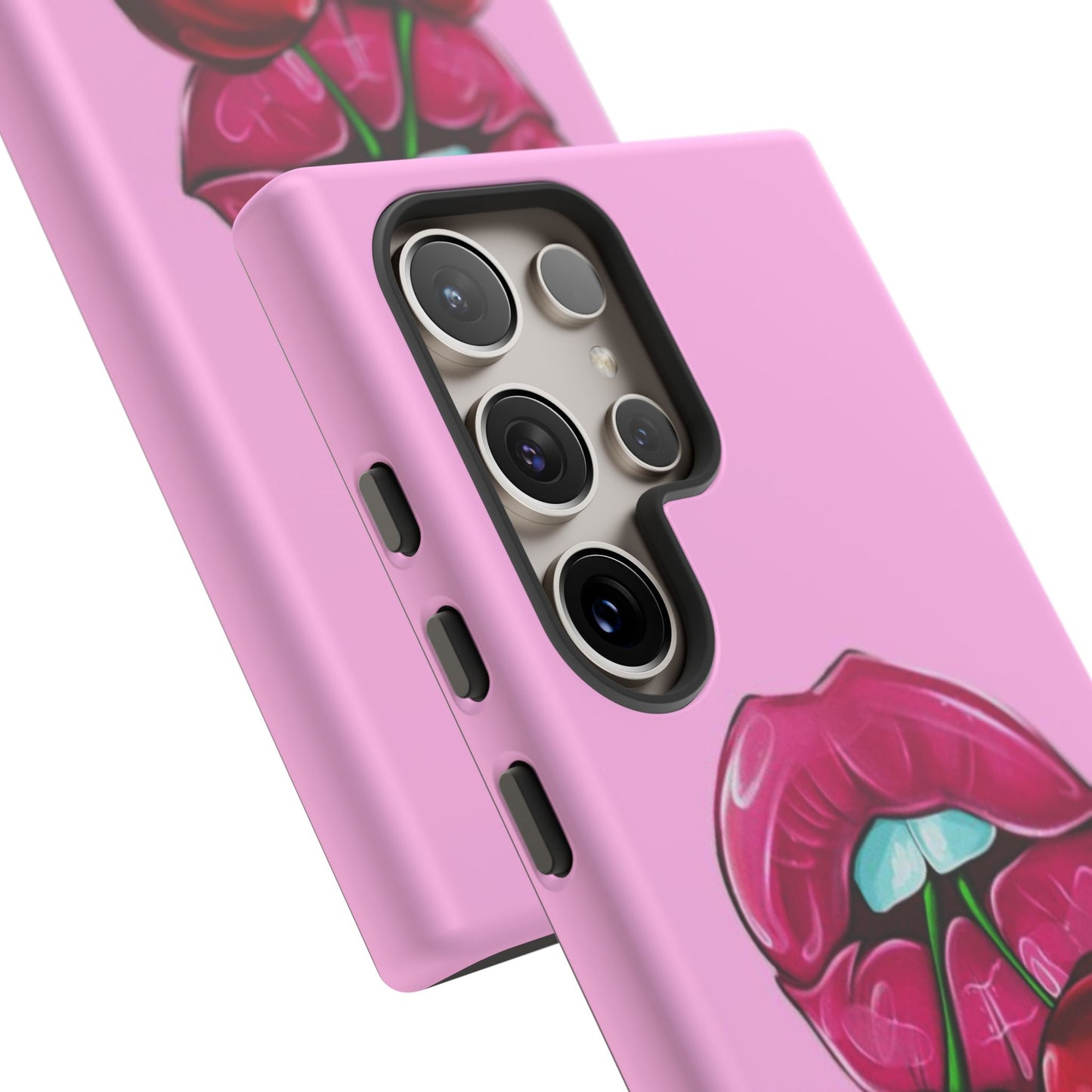 Stylish Phone Case with Cherry Kiss Design, Cute Gift for Her, Trendy Mobile Accessory, Perfect for Birthdays, Valentine's Day, Everyday Use