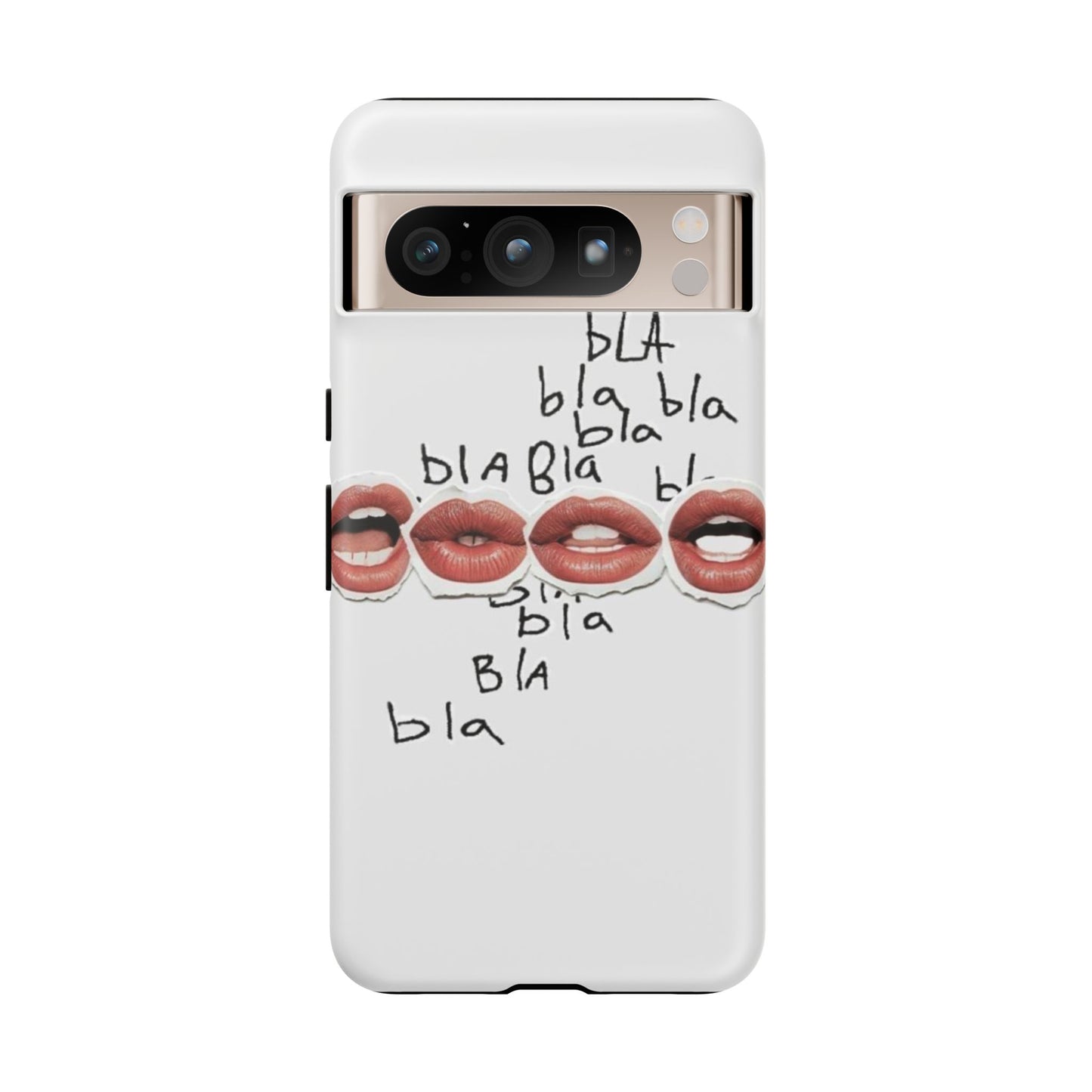 Playful Phone Case with Lips Design - Tough Cases