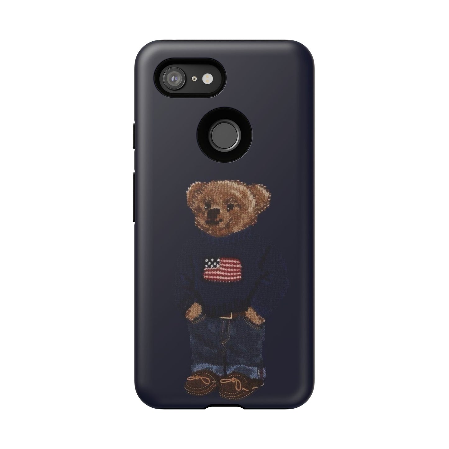 Patriotic Polo Bear Phone Case — Navy Protective Tough Case