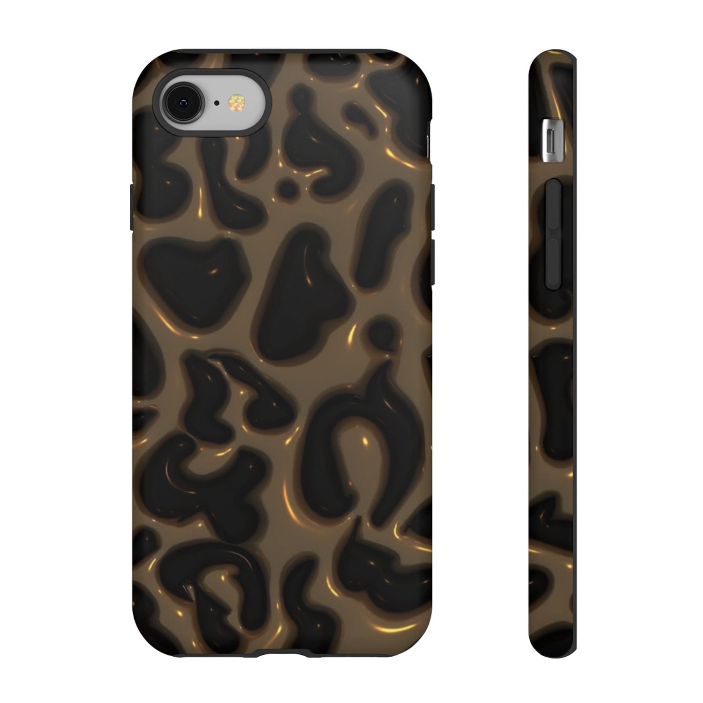 Leopard Gloss Tough Phone Case — Durable Protective iPhone Cover with Glossy Brown Animal Print