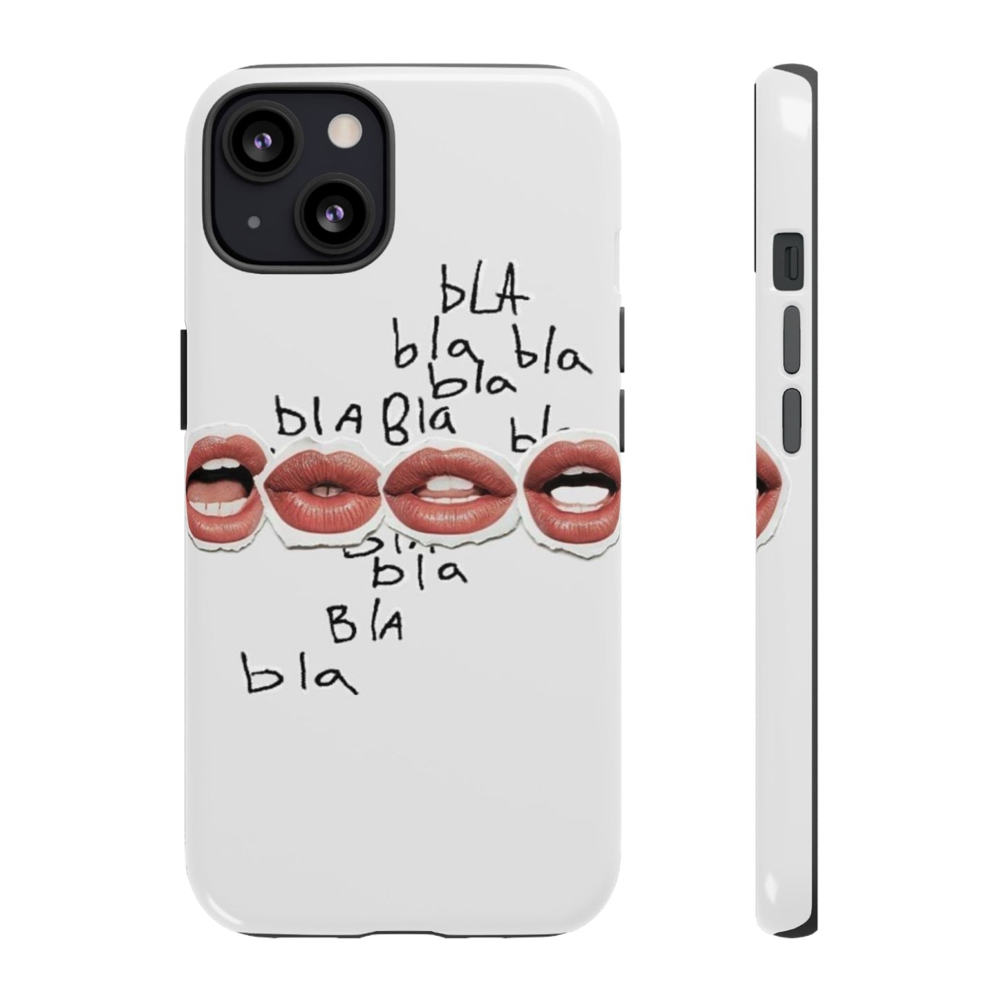 Playful Phone Case with Lips Design - Tough Cases