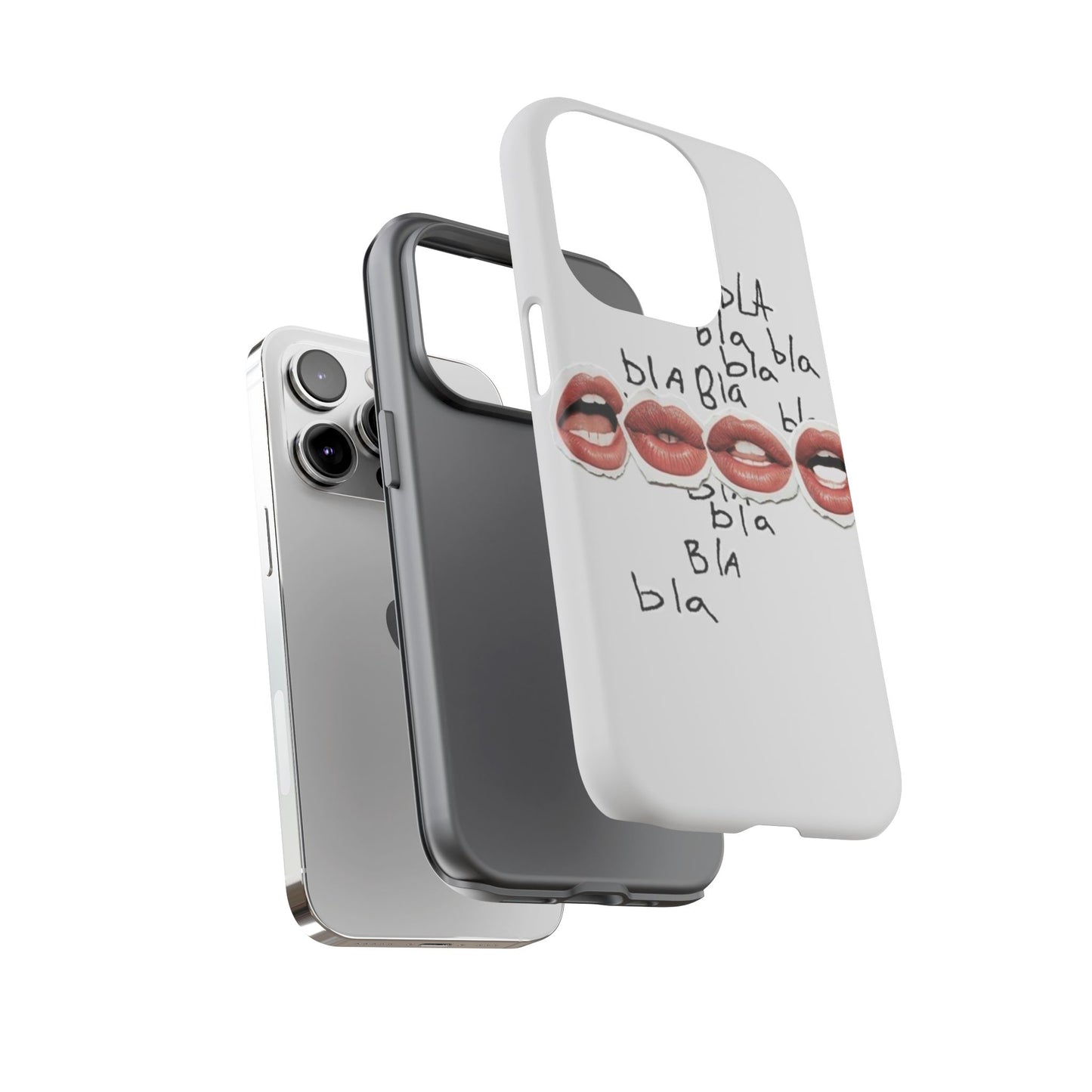 Playful Phone Case with Lips Design - Tough Cases