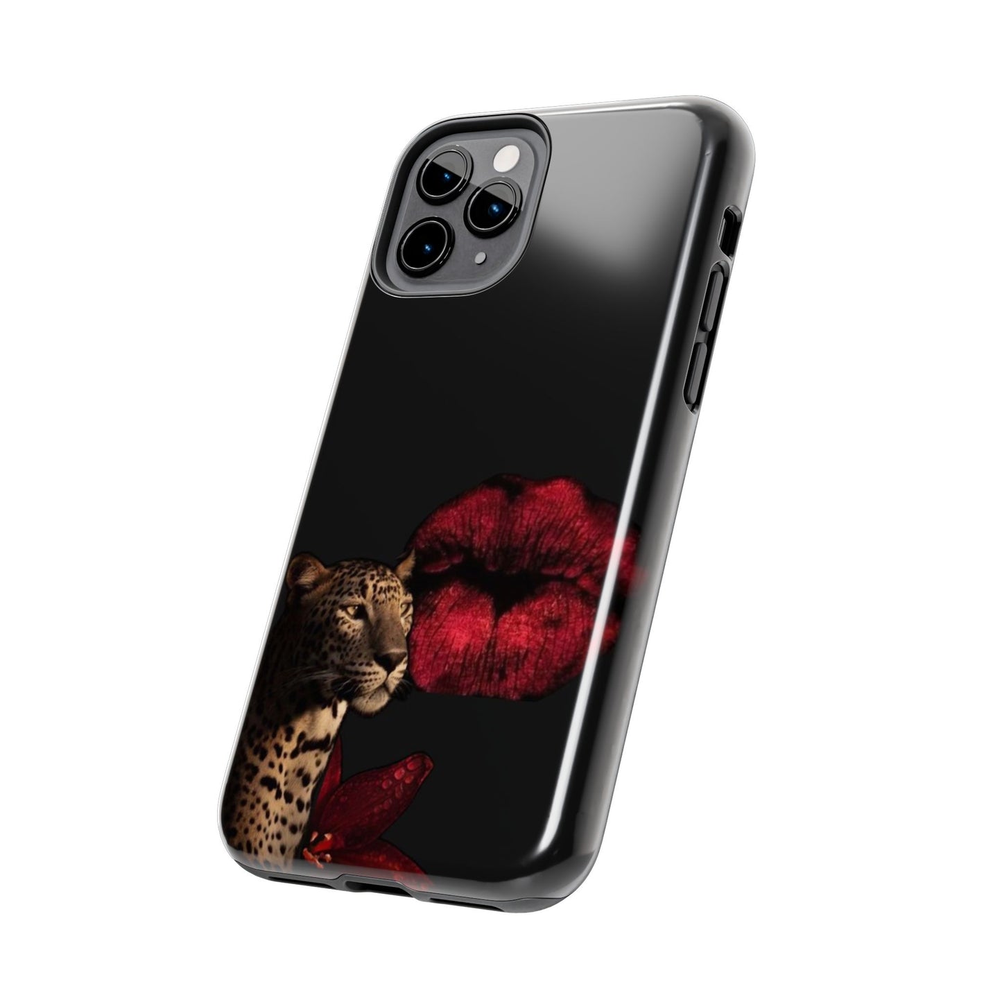Wild Kiss Tough Phone Case - Stylish Leopard Design for Animal Lovers