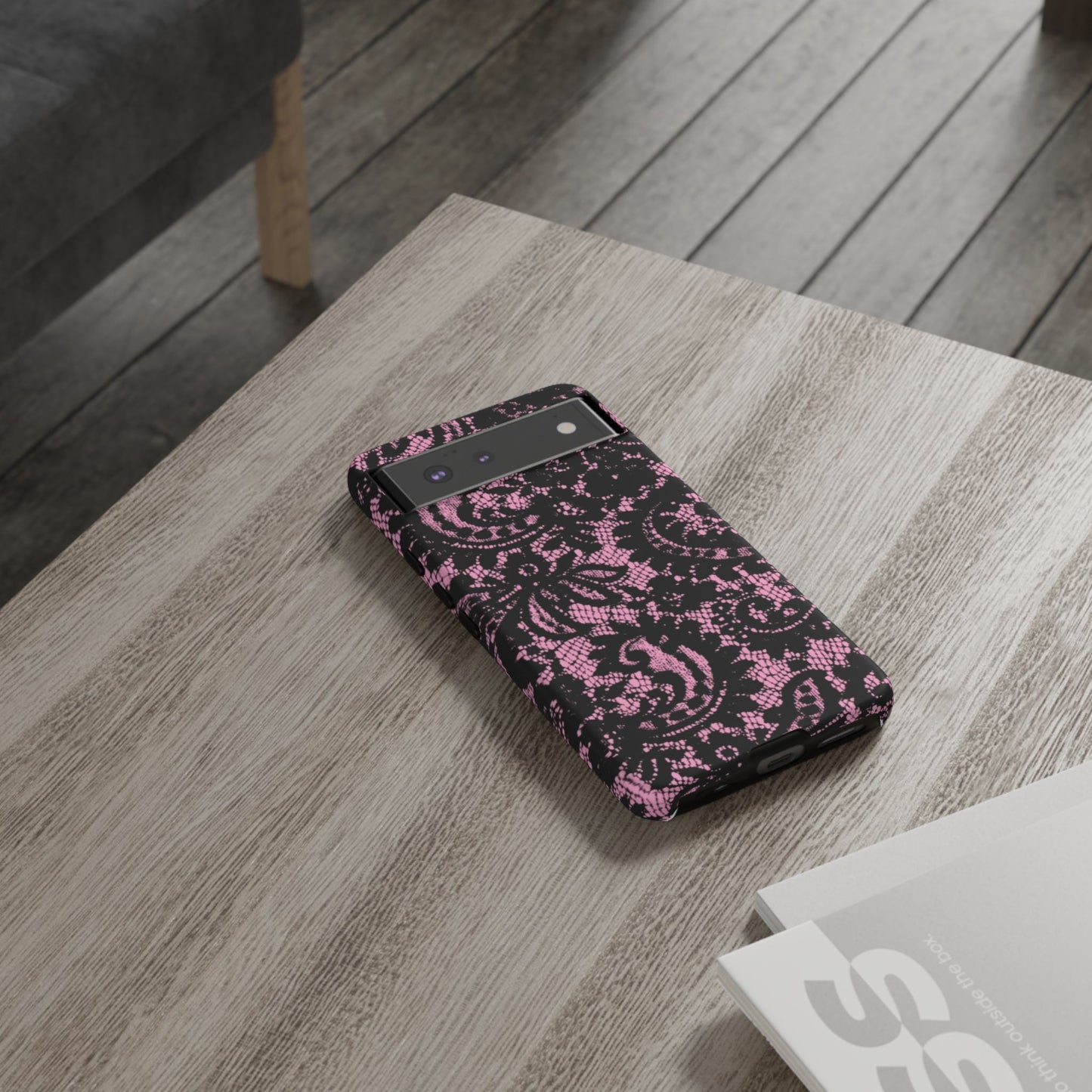 Phone Case — Pink Lace Floral Tough Protective Case