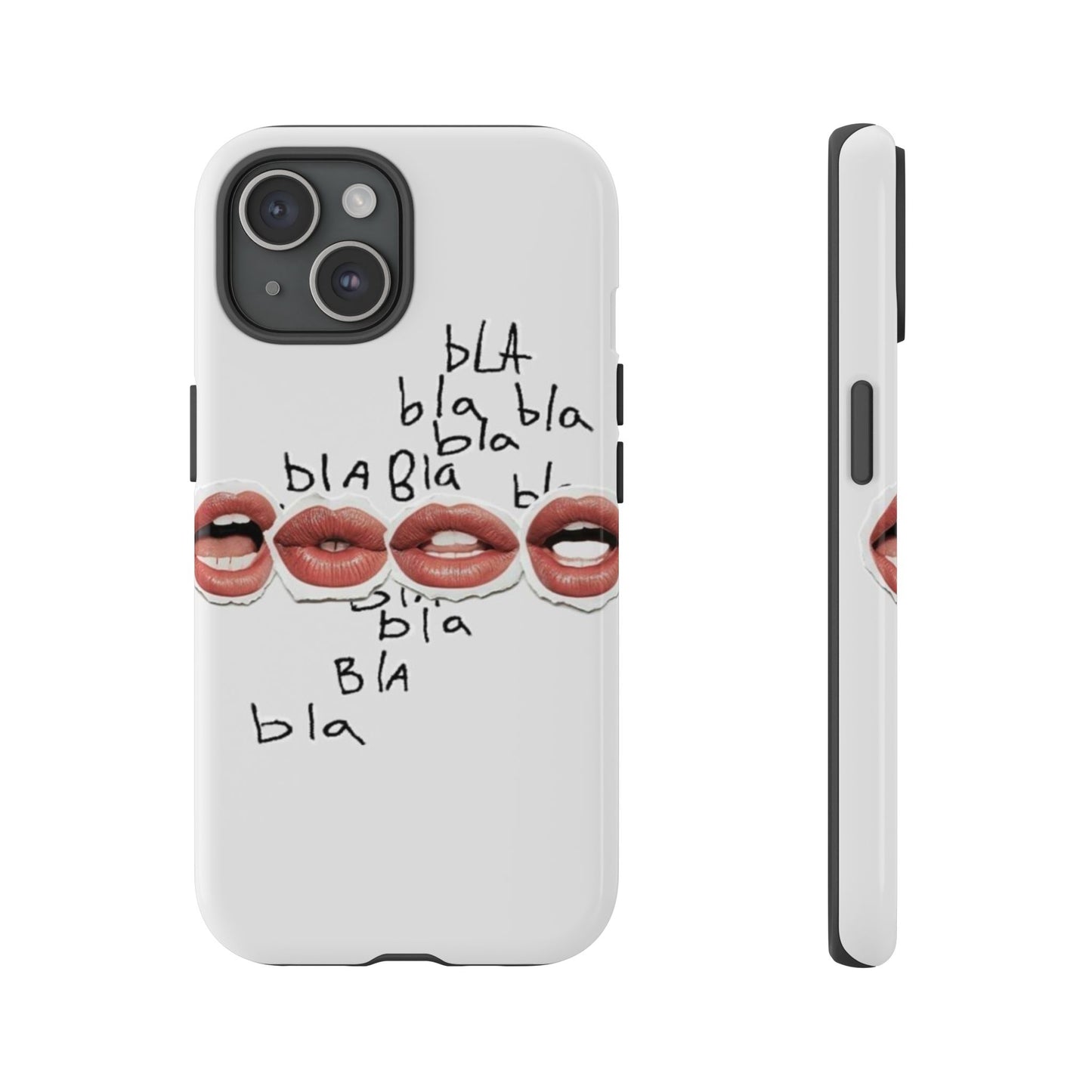 Playful Phone Case with Lips Design - Tough Cases