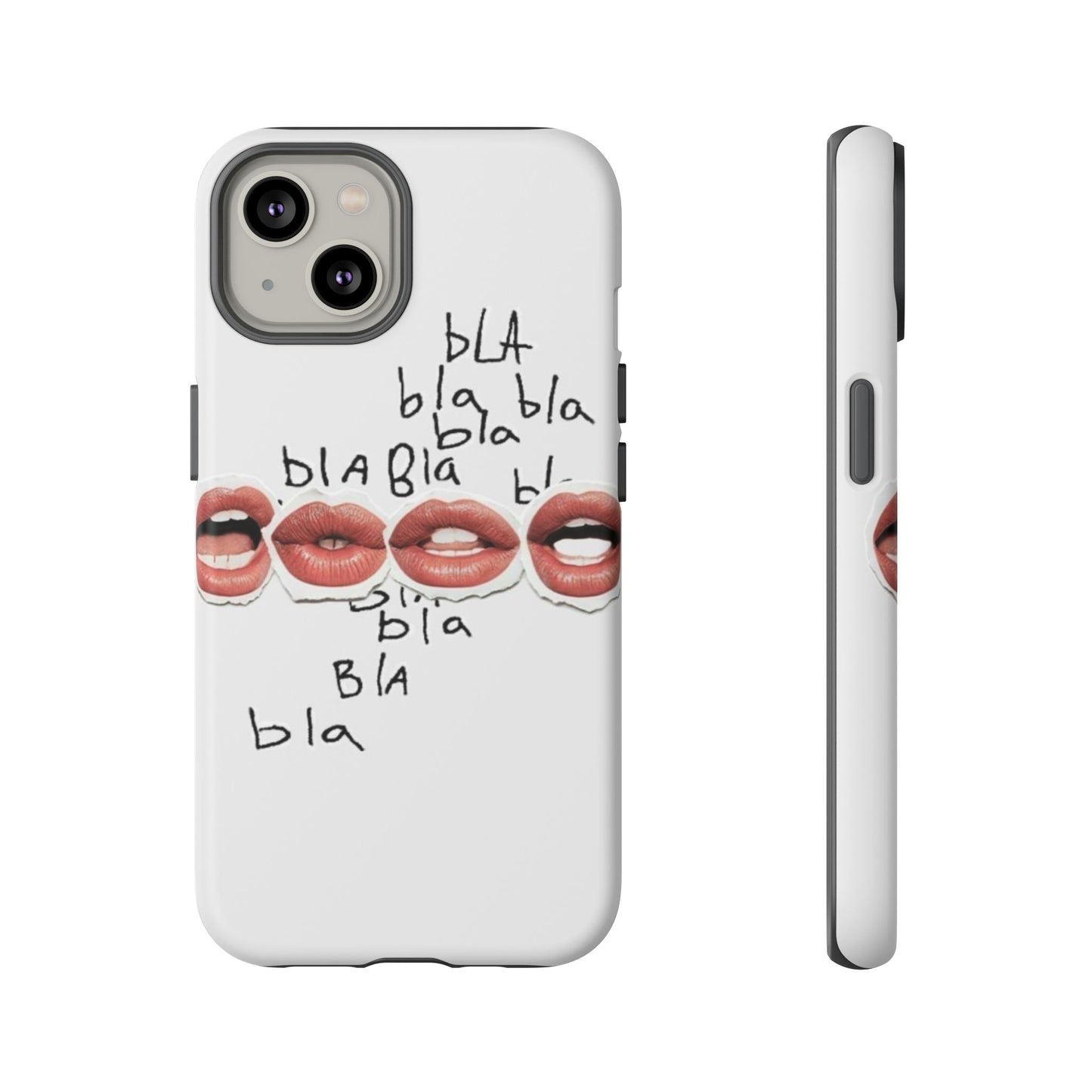 Playful Phone Case with Lips Design - Tough Cases
