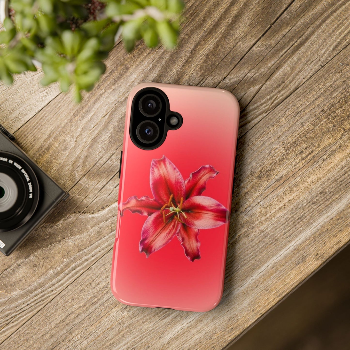Phone Case - Vibrant Red Lily Glossy & Matte Tough Case