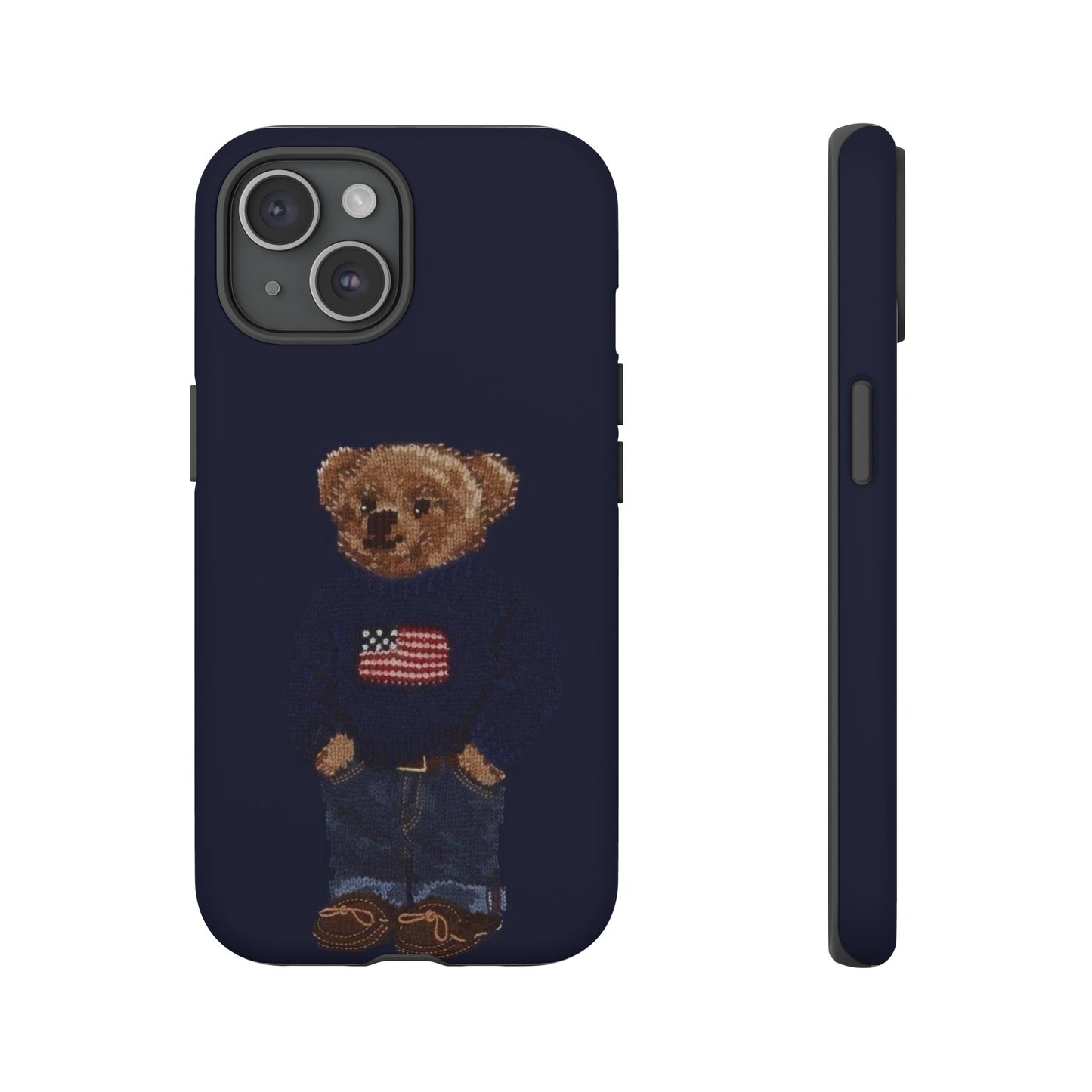 Patriotic Polo Bear Phone Case — Navy Protective Tough Case