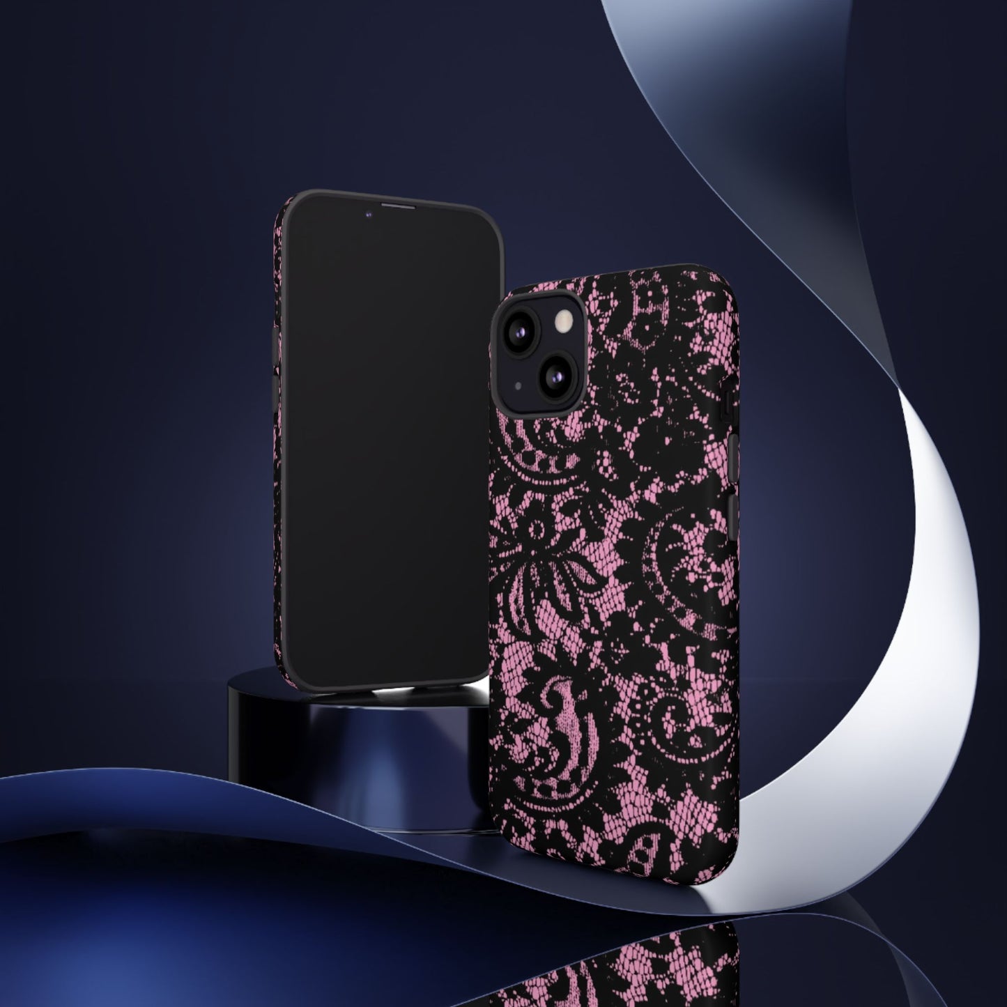 Phone Case — Pink Lace Floral Tough Protective Case