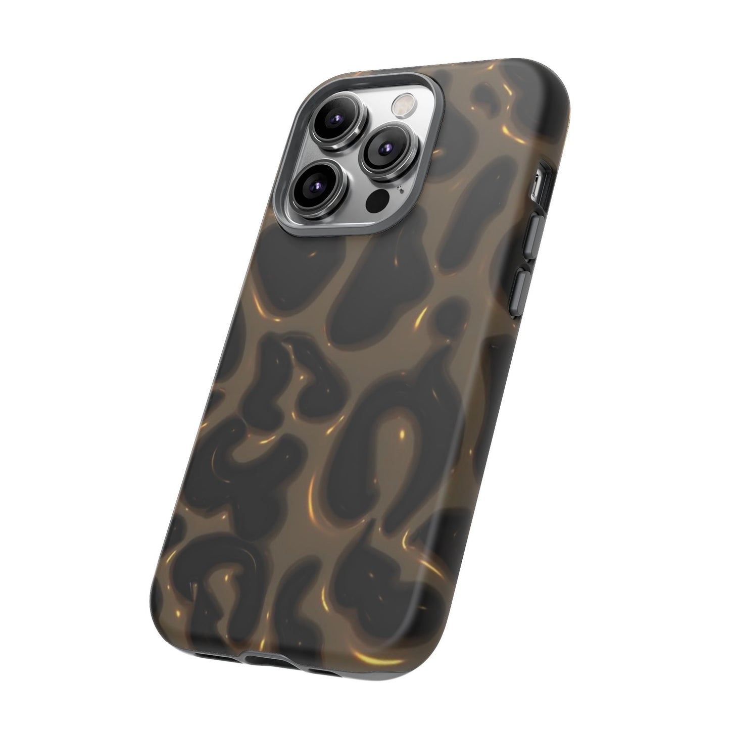 Leopard Gloss Tough Phone Case — Durable Protective iPhone Cover with Glossy Brown Animal Print