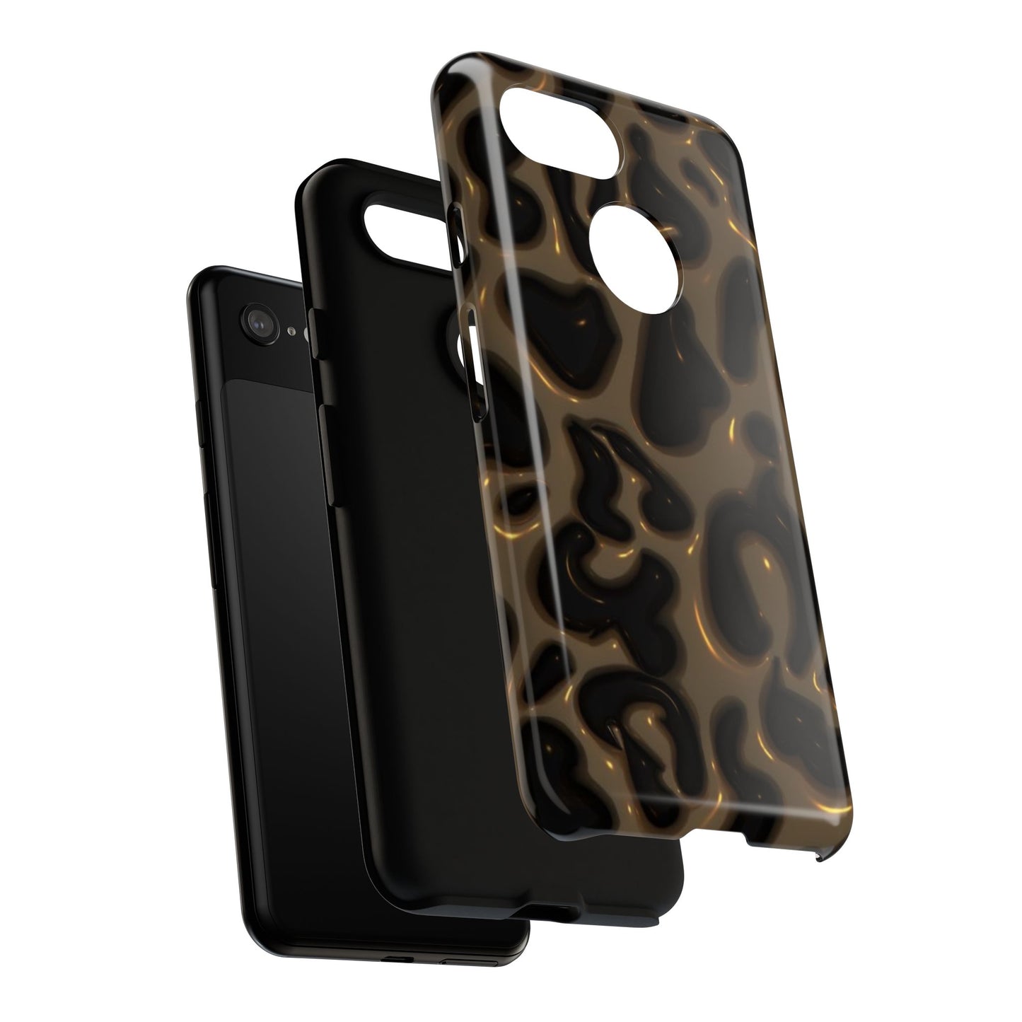 Leopard Gloss Tough Phone Case — Durable Protective iPhone Cover with Glossy Brown Animal Print