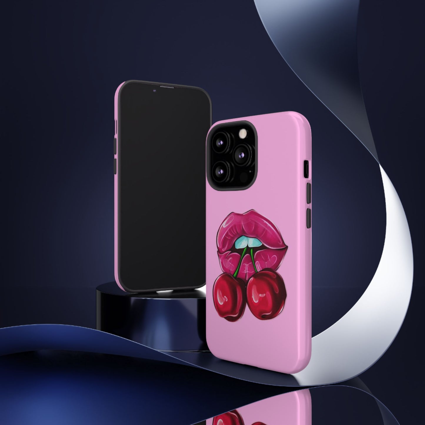 Stylish Phone Case with Cherry Kiss Design, Cute Gift for Her, Trendy Mobile Accessory, Perfect for Birthdays, Valentine's Day, Everyday Use